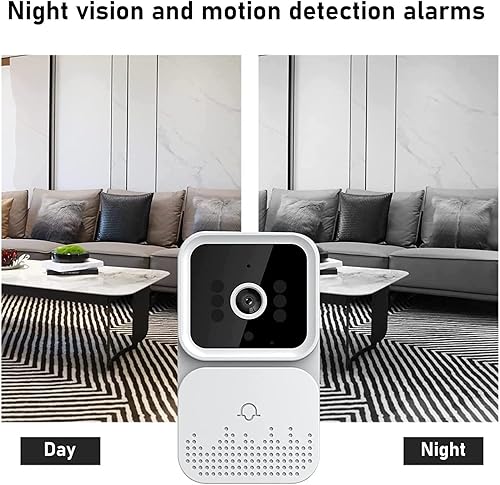Miniatura 4 de Timbre de video remoto inalámbrico inteligente con timbre, almacenamiento en la nube, audio de 2 vías, intercomunicador en el hogar, visión nocturna