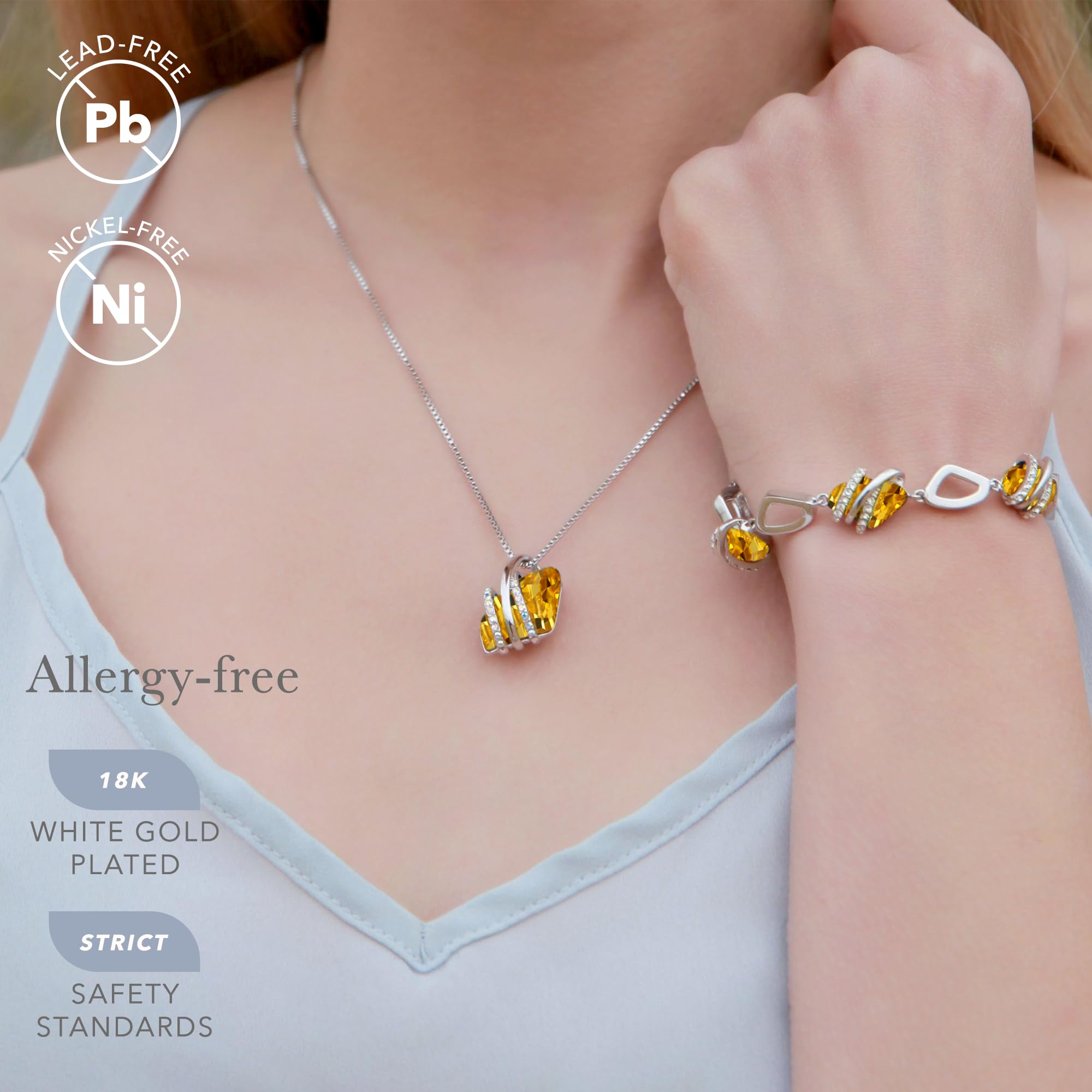 Leafael Pietra dei desideri Collana Donna Argento o oro rosa, Pietra di nascita collana con cristalli curativi, Senza allergie gioielli donna, Regalo Donna con scatola regalo inclusa