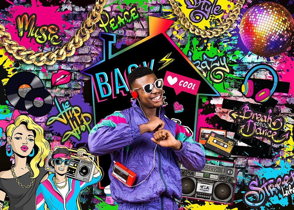Amazon.com : Mocsicka Back to The 90s Backdrop 90s Retro Fashion
