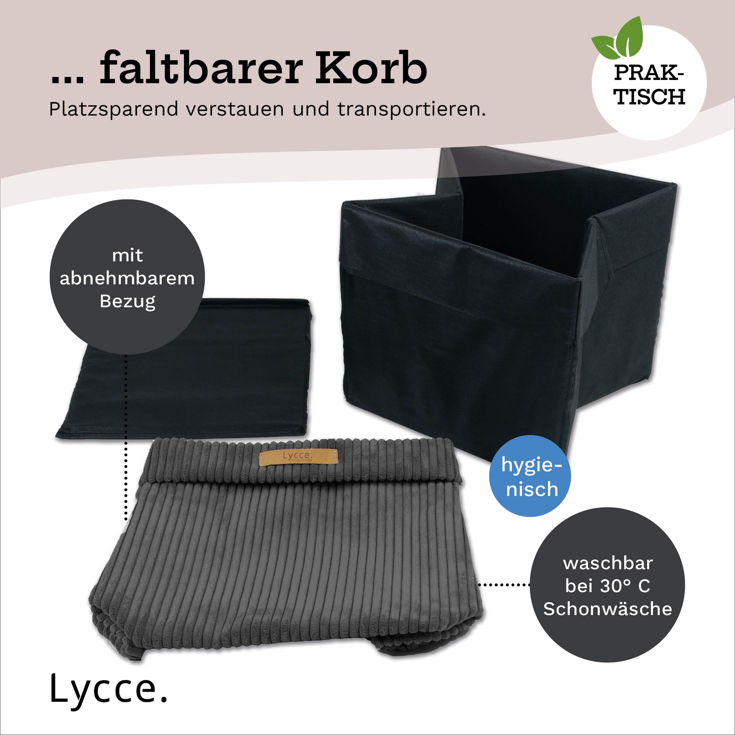 Lycce Kallax Box Cord 2er Set | Insert Kallax 33 x 33 x H31 cm | Scatola di archiviazione con rivestimento in corda rimovibile adatta per lo scaffale Kallax | Scatole di ordinamento pieghevoli in