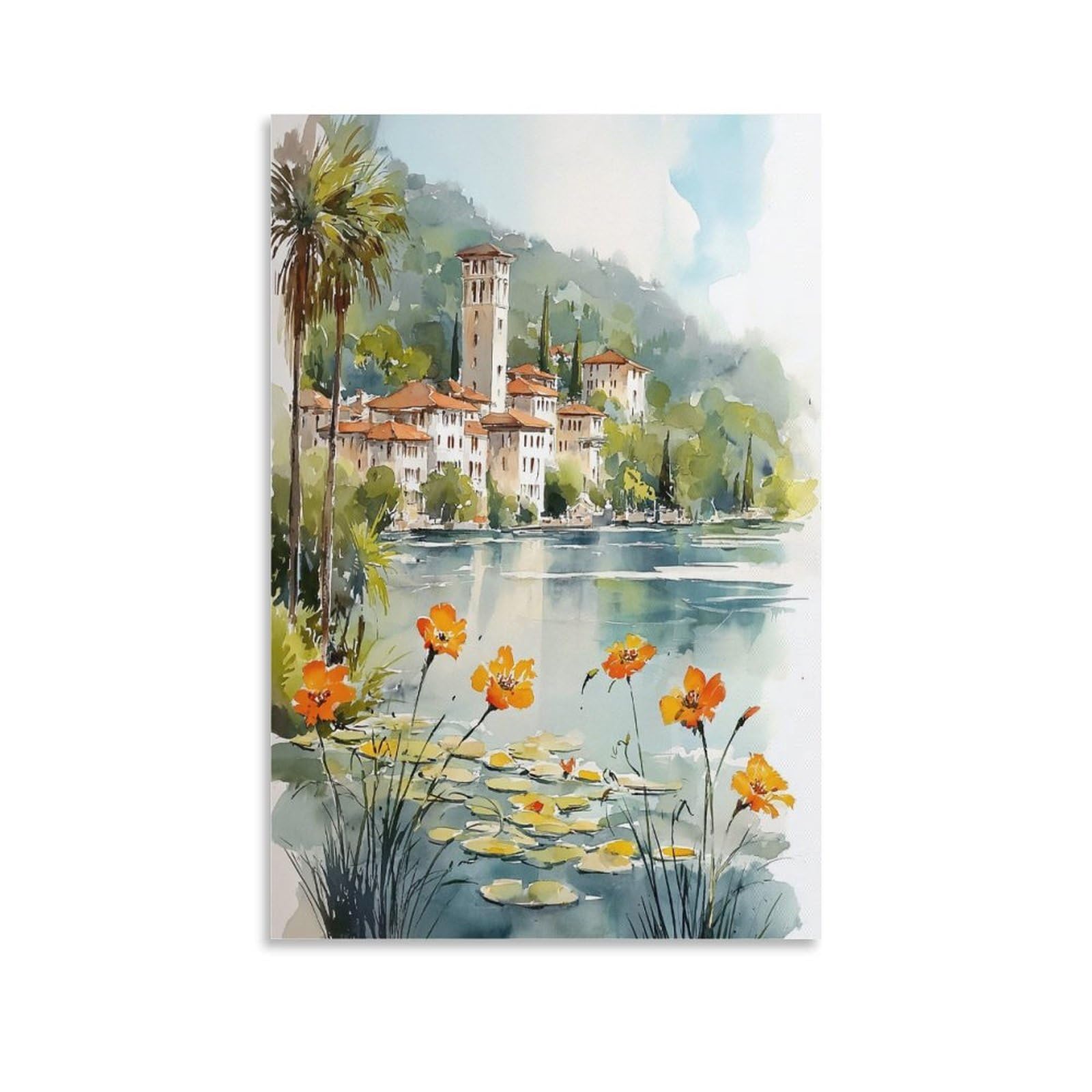 Orlando 20x30inch(50x75cm) Vintage Travel Poster Watercolor Canvas Art