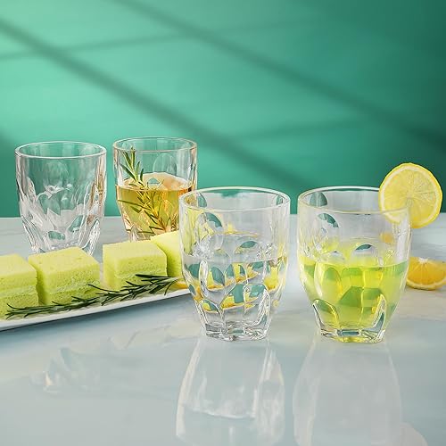 Miniatura 3 de OPAYLY Petals Highball - Juego de 4 vasos transparentes de 10 onzas para agua, cóctel, cerveza, whisky, bebidas, jugo, bebidas, leche