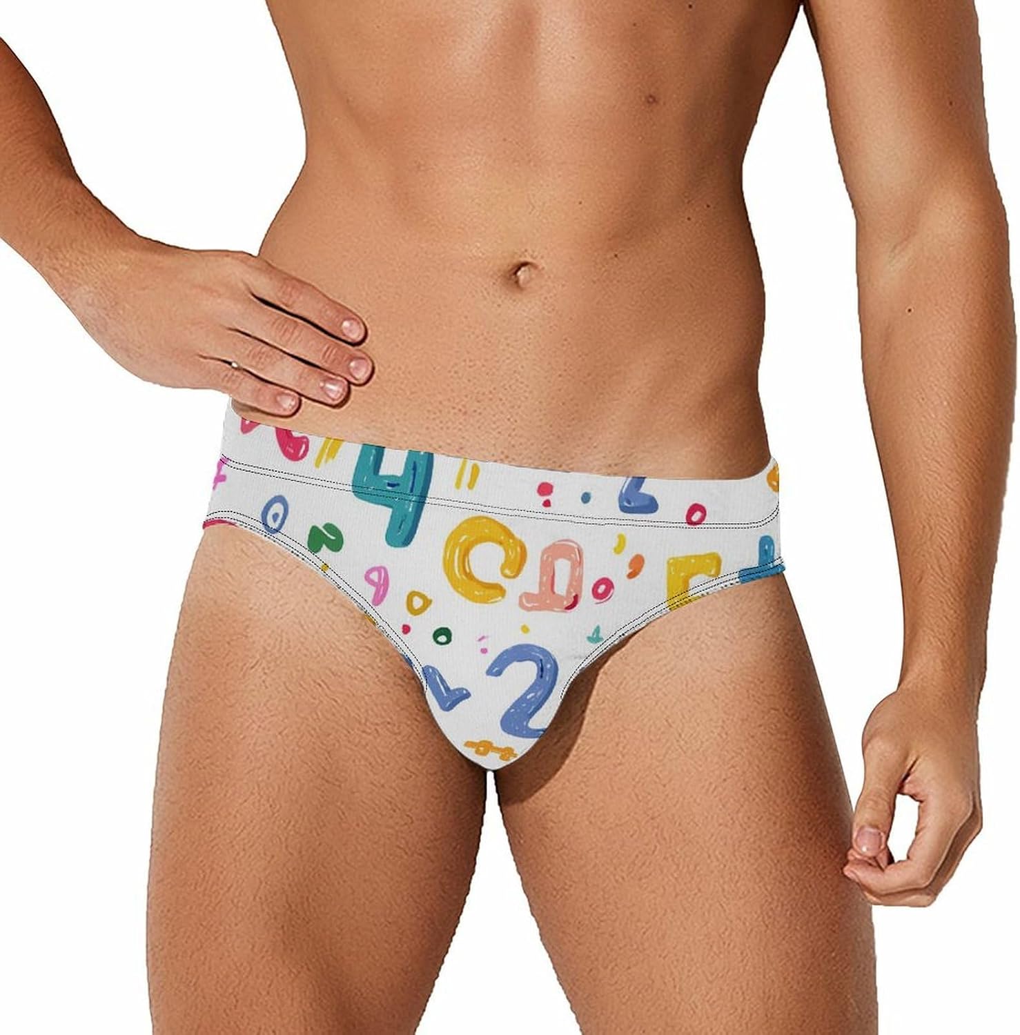 Numbers Math Symbol Men's Swimwear Bikini Swimming Briefs Stretchy Swimsuits Board Surf Shorts Trunks