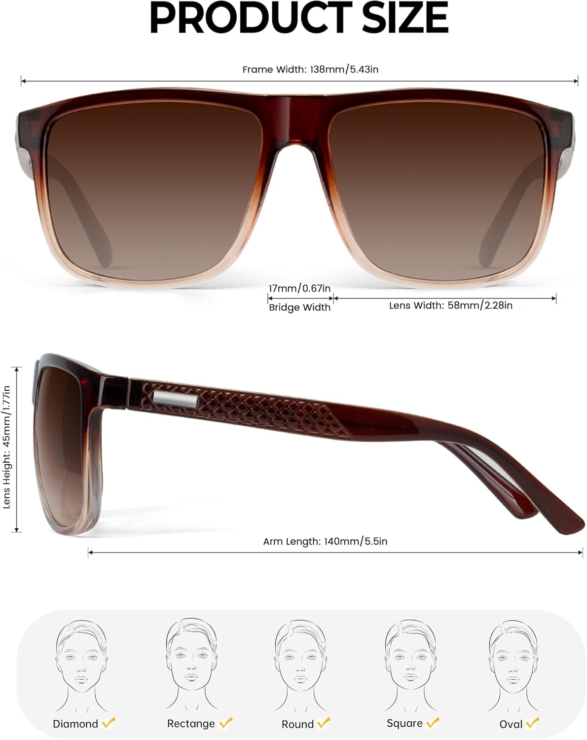 HENGOSEN Sunglasses-for-Men Polarized Mens Sunglasses: Retro Sun glasses with UV Protection for Driving Fishing - Image 3