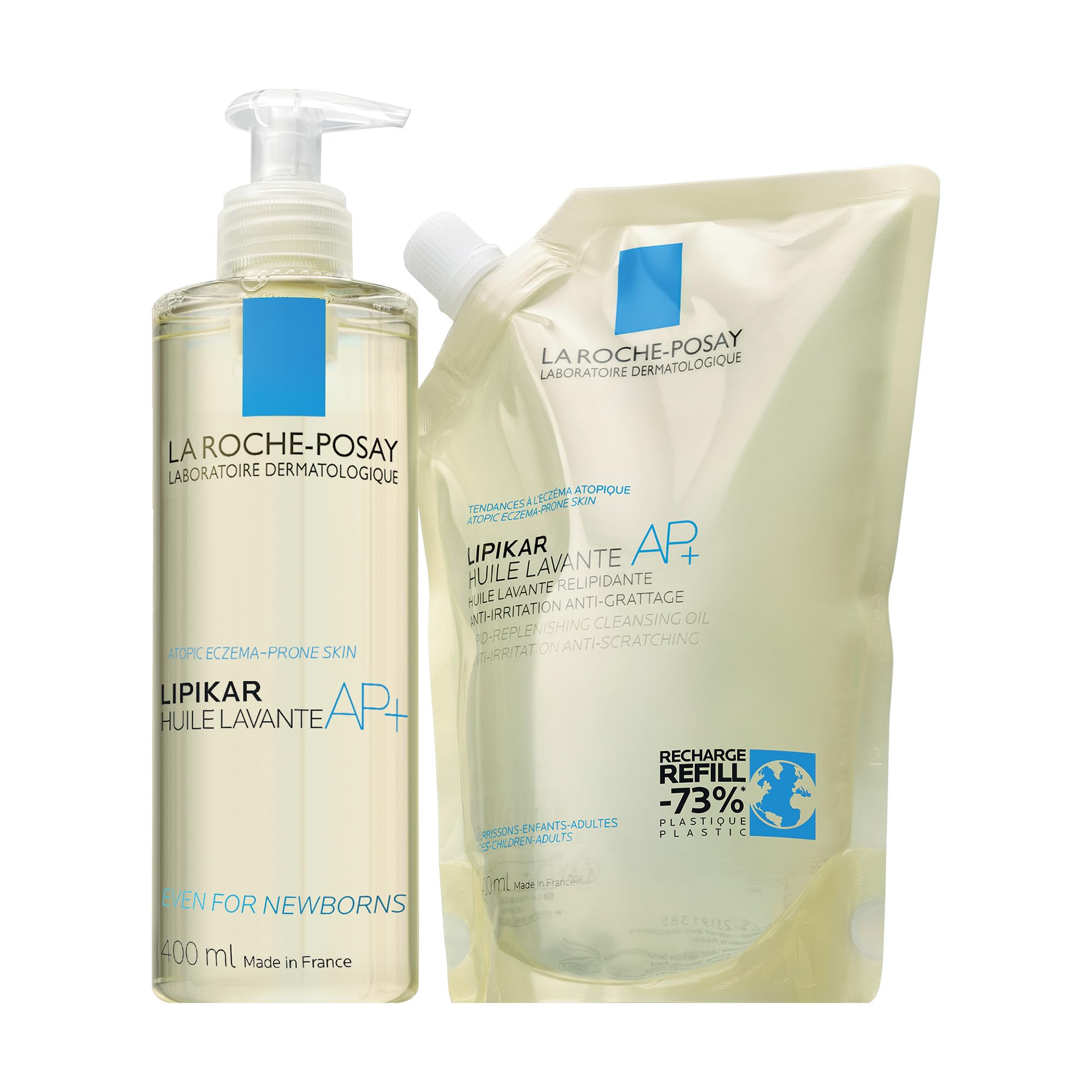 La Roche-Posay Lipikar Olio Detergente AP+ Refill Pack, Ricarica Olio Doccia, Per Pelli Sensibili, Anti-Arrossamento, Ultra-Idratante, Con Aqua Posae Filiformis, Burro di Karité, Niacinamide, 400 ml