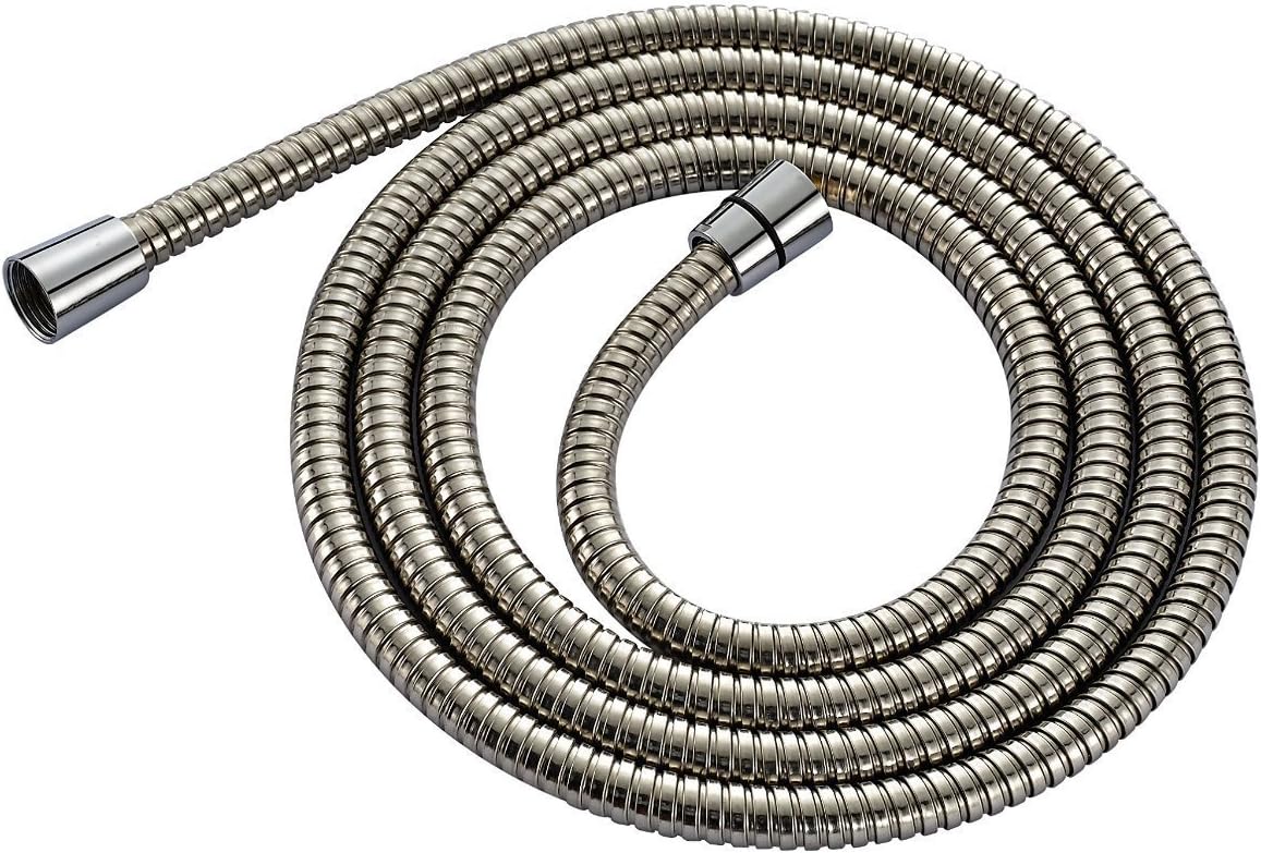 Long Handheld Shower Hose 78 inches X 6.5 feet Stainless Steel Replacement with Chrome Finish - Detachable Extension Adapter with Brass Fitting