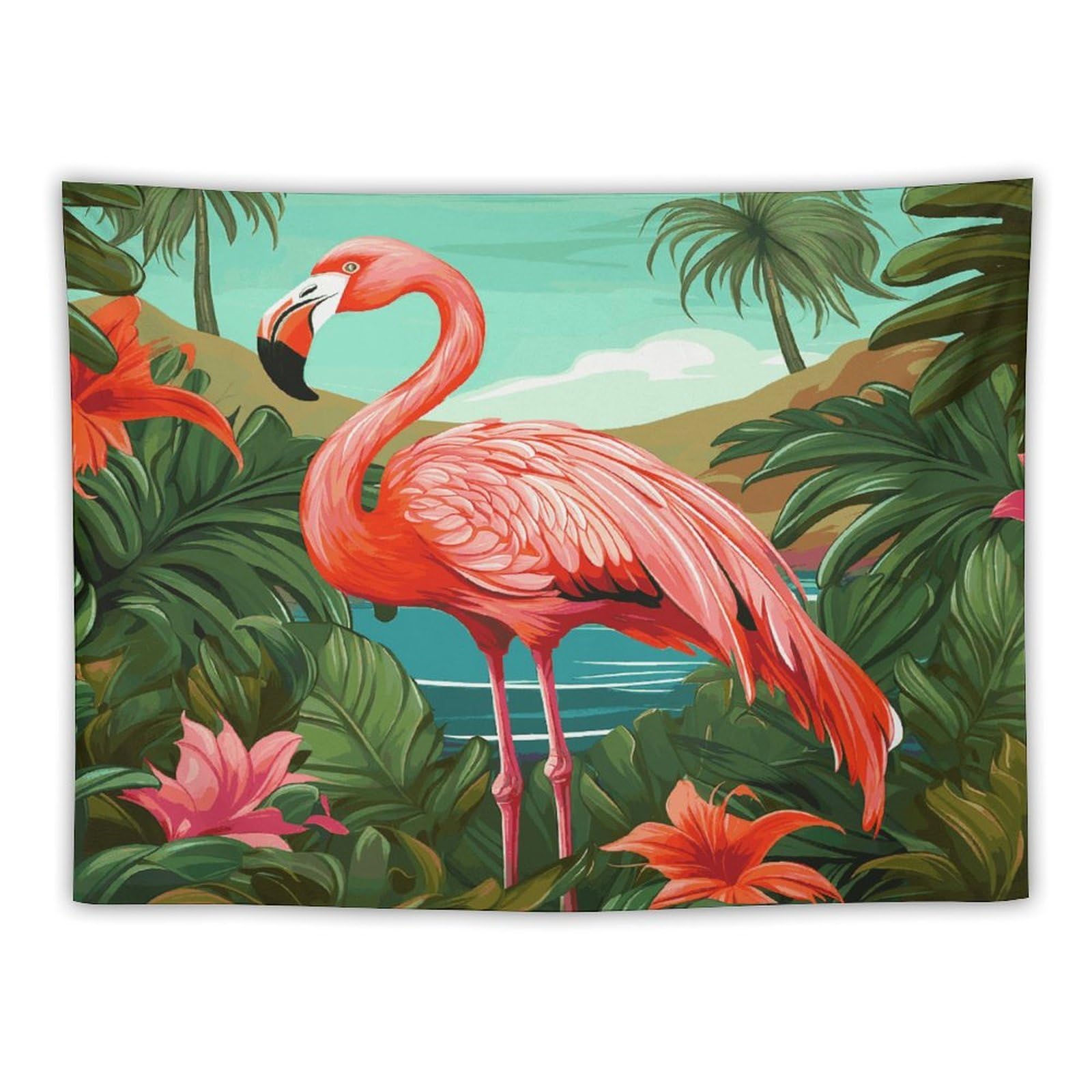 LDGSUPH Tropical Flamingo Tapestry Wall Hanging Decor Anti-fading Aesthetic Wall Tapestries Fashion Wall Blanket Decor Modern Wall Art Tapestry for Bedroom Home Decor 30"x40"