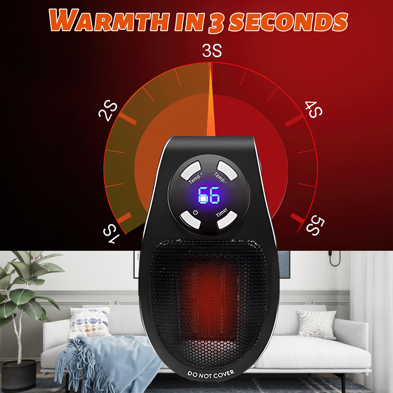 Nedis HTFA15BK Mini Ventilatorkachel (500W, Ruimtes tot 5 m²) kopen
