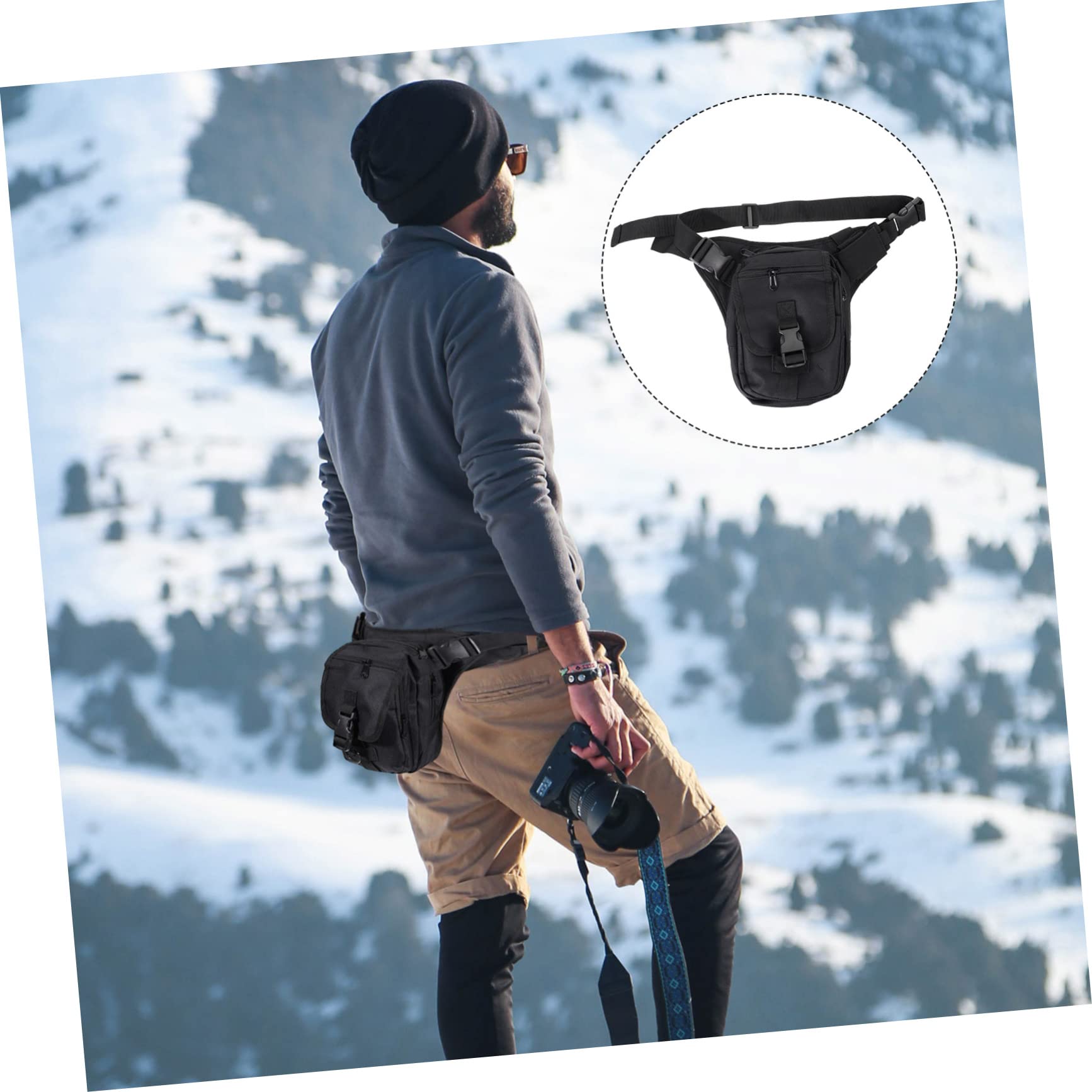 Hemobllo Bolsa Pierna Riñonera De Camping Riñonera Cangurera para Hombre para Actividades Al Aire como Camping Senderismo o Ciclismo Material Resistente y Diseño Funcional