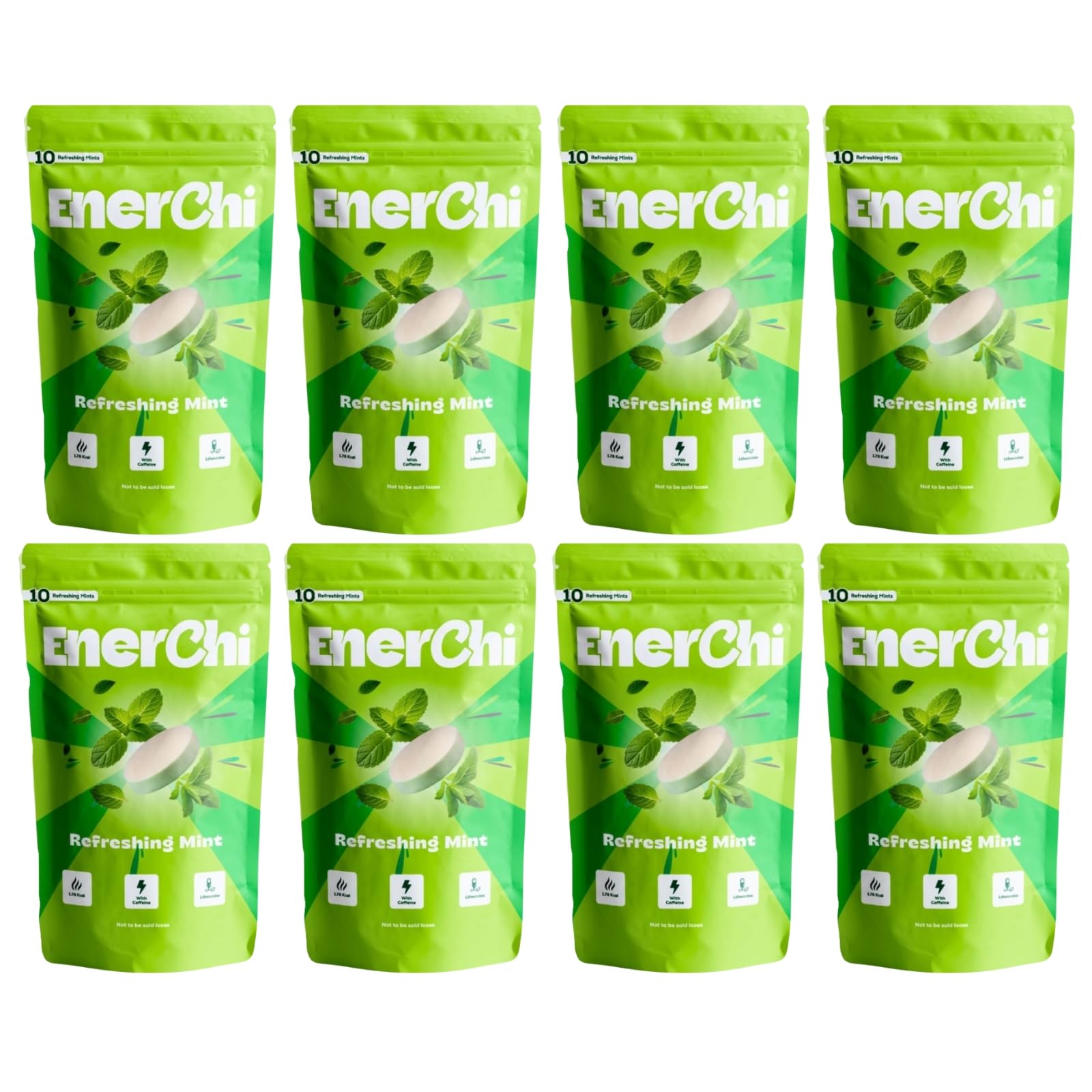 Enerchi Refereshing Energy Mints – Clean, Crash-Free Energy with Caffeine + L-Theanine & Herbal Extracts | Focus, Confidence & Instant Freshness(Pack of 8)-image-10