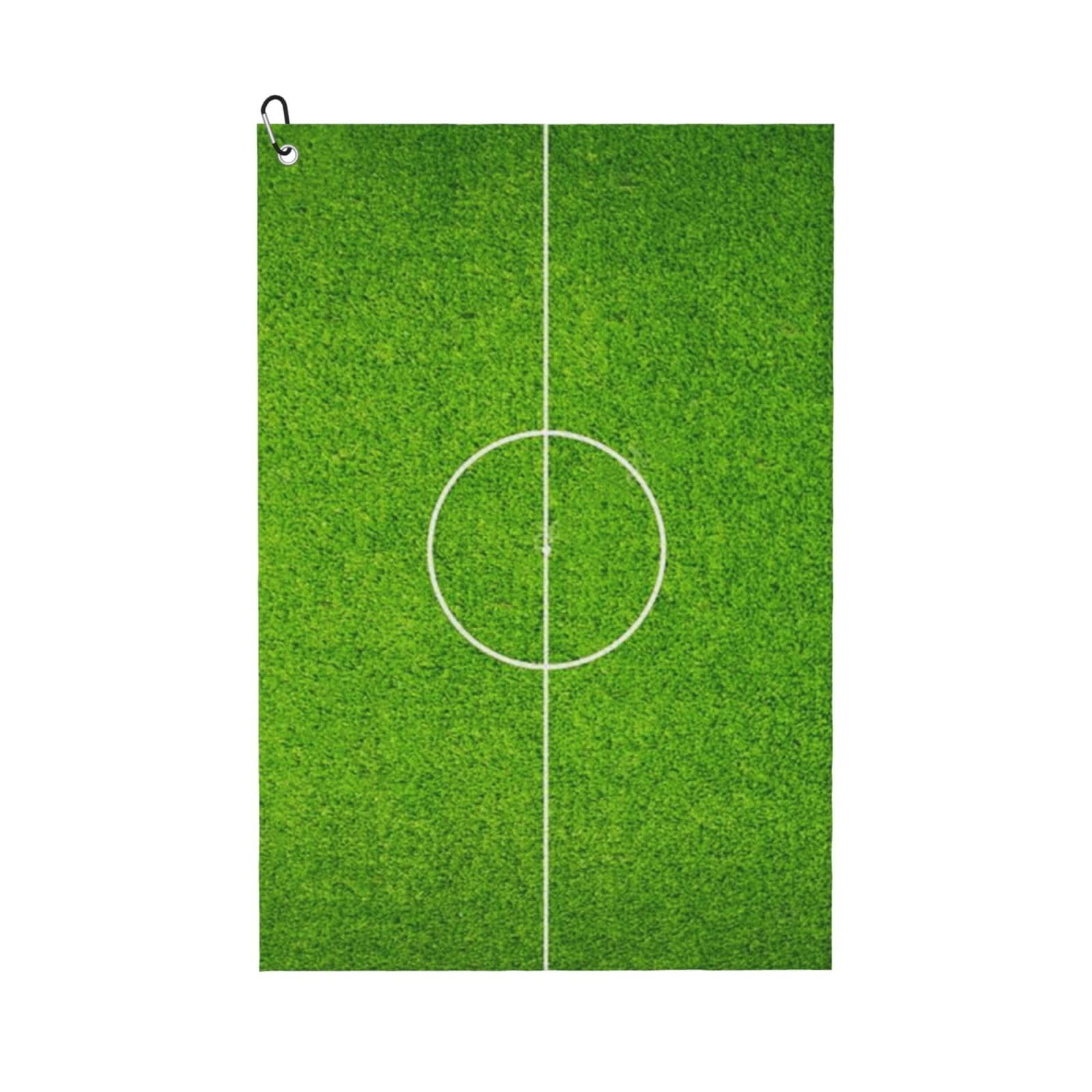 Hnnkloy Green Football Stadium Field, 16x24 in Portable Waffle Golf Towels with Carabiner Clip for Golf Bag