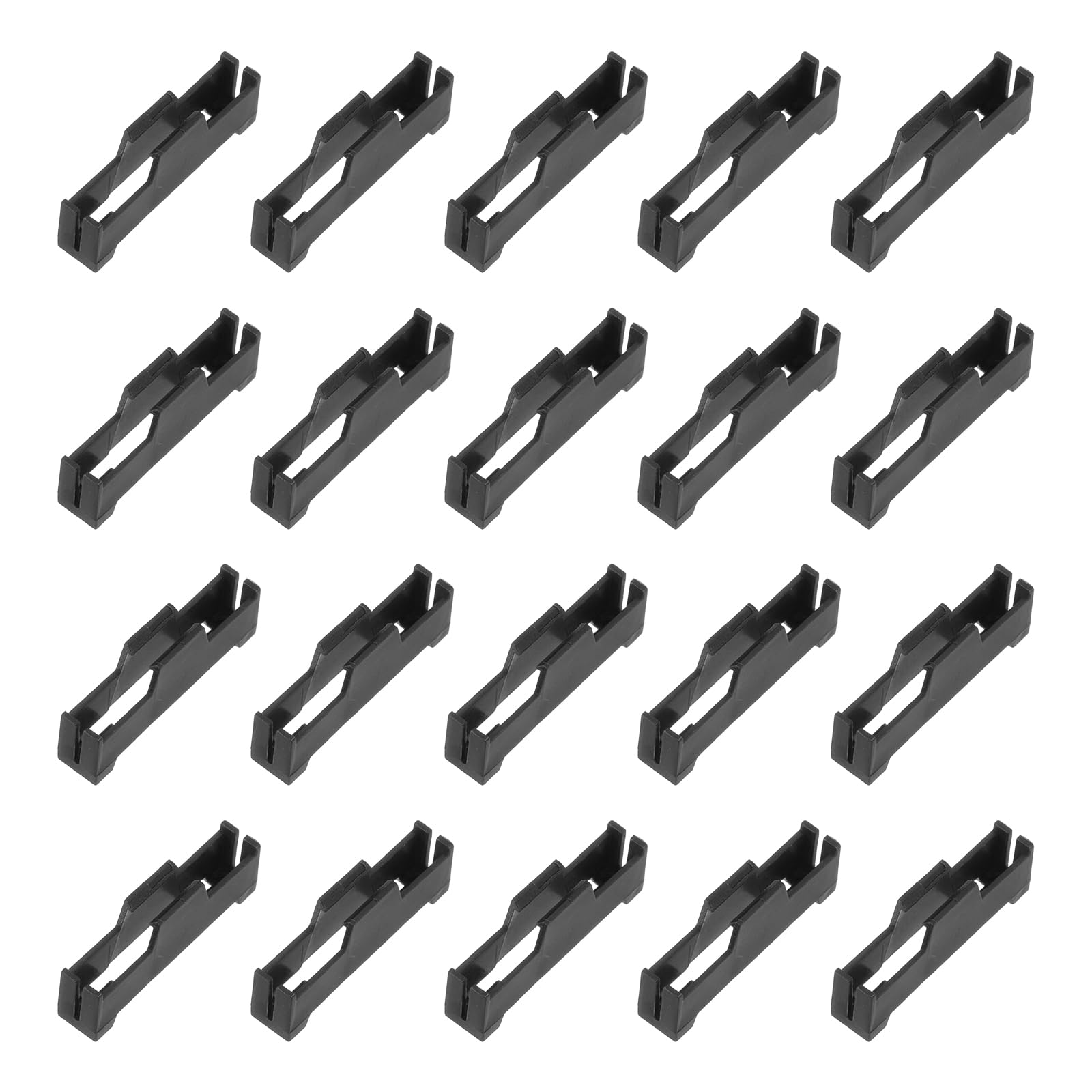 sourcing map 20 Pcs Servo Extension Cable Clips Lock, Servo Cable Safety Connector Lead Wire Buckle Lock for RC Car Plane Boat DIY Y Adapter Cable, Black