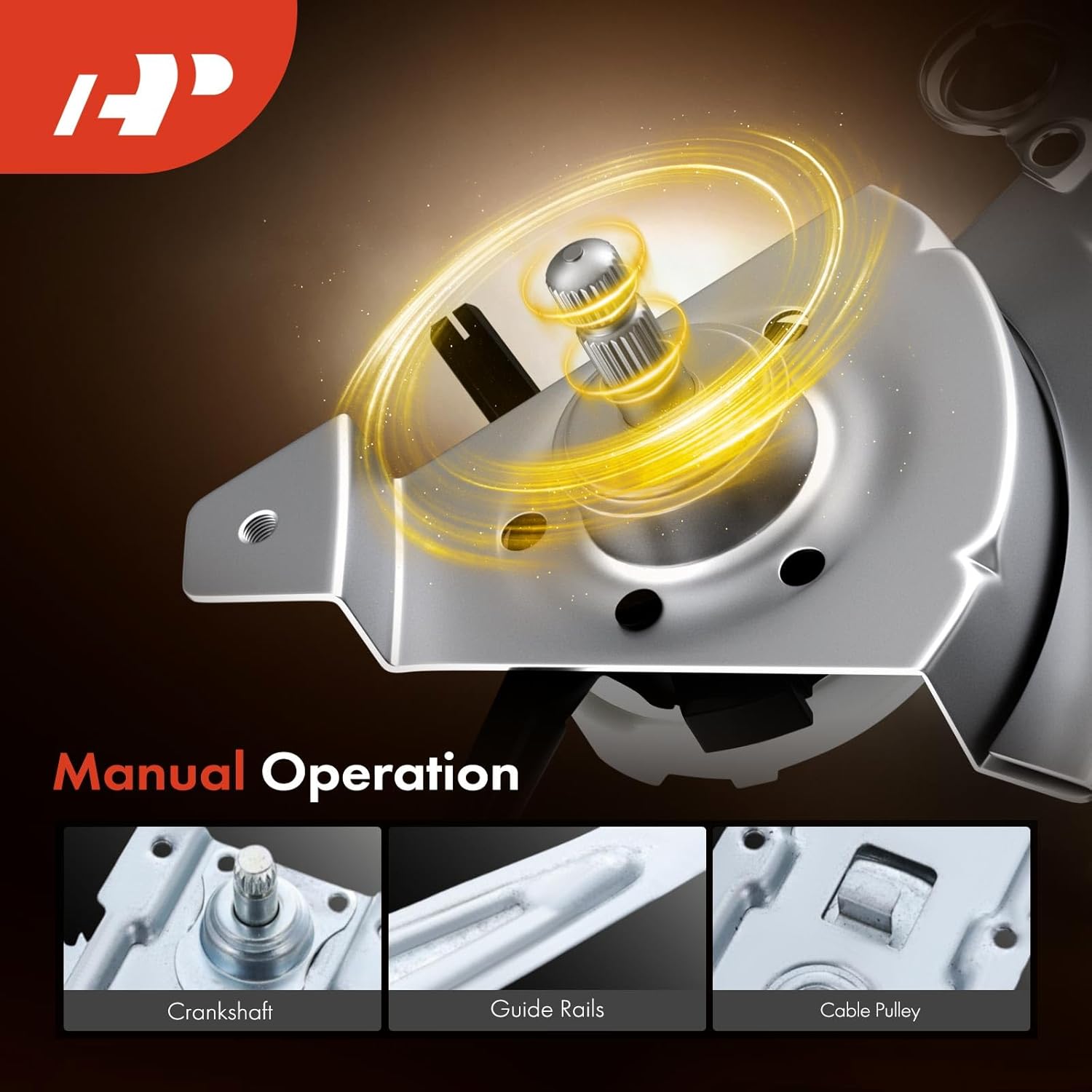 A-Premium Manual Window Regulator Rear Driver Side Compatible with Toyota Corolla 2003-2008