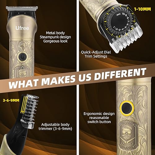 Miniatura 5 de Ufree Nuevo recortador de barba para hombres maquinilla de afeitar eléctrica lavable kit de afeitado inalámbrico para vello de nariz bigote corporal