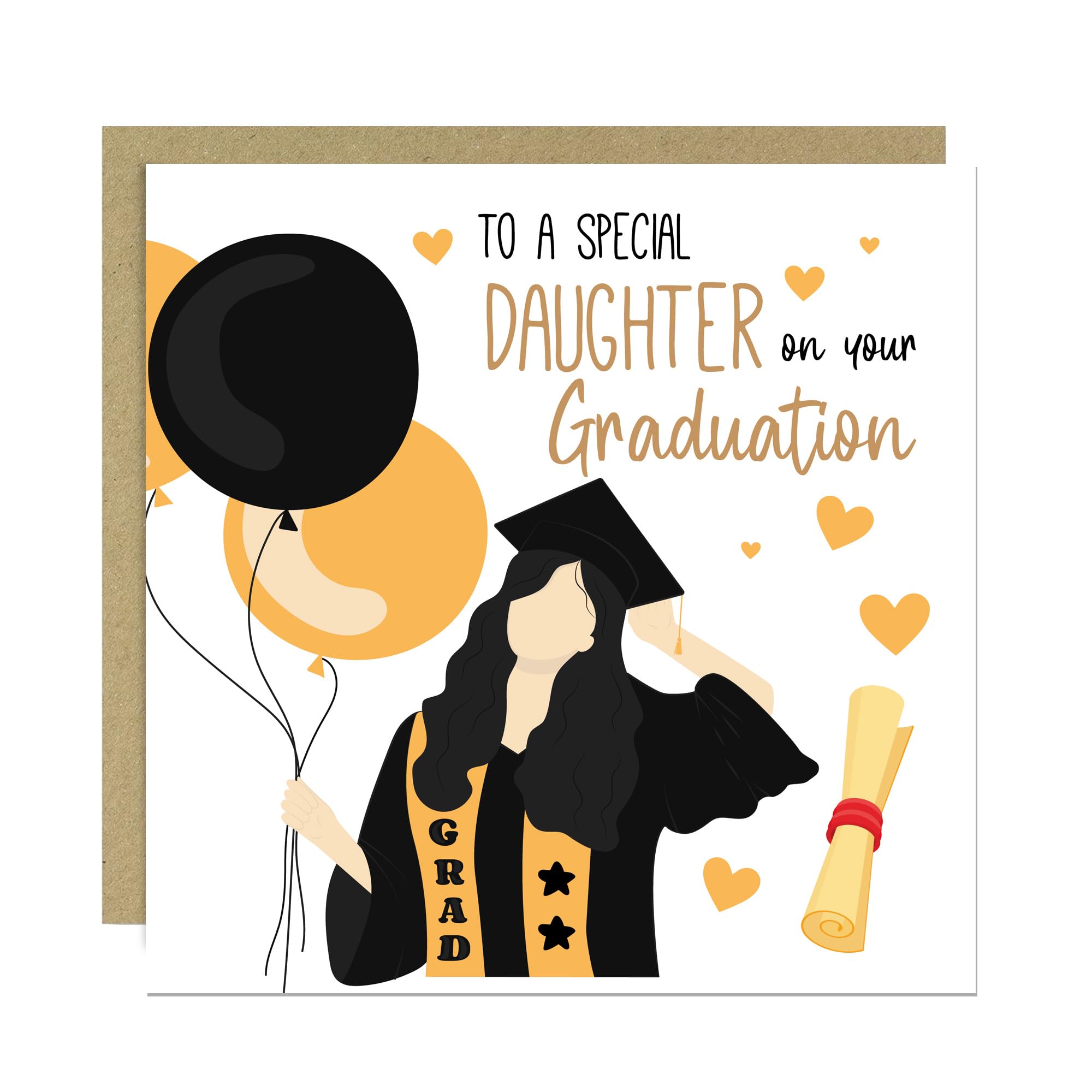 RED OCEAN Graduation Cards Graduation Card For Daughter Congratulations Card Congrats Grad For University Degree Daughter With Envelope From Mum Dad