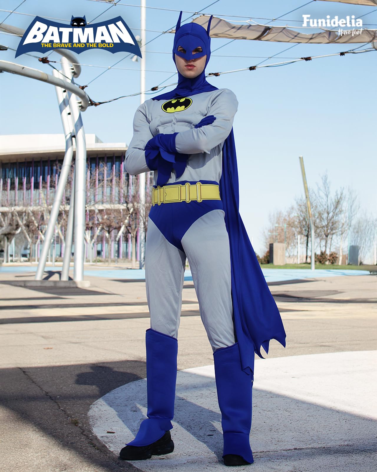 Funidelia | Kostium Batman Batman Odważni i bezwzględni Męskie The Dark Knight Superbohaterowie DC Comics Nietoperze - Strój dla dorosłych i zabawne akcesoria na imprezy karnawał i Halloween
