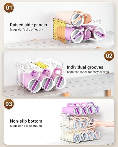 Miniatura 6 de Gracenal Organizador de botellas de agua para vaso Stanley de 40 onzas con asa, organizadores de cocina de despensa y almacenamiento para accesorios