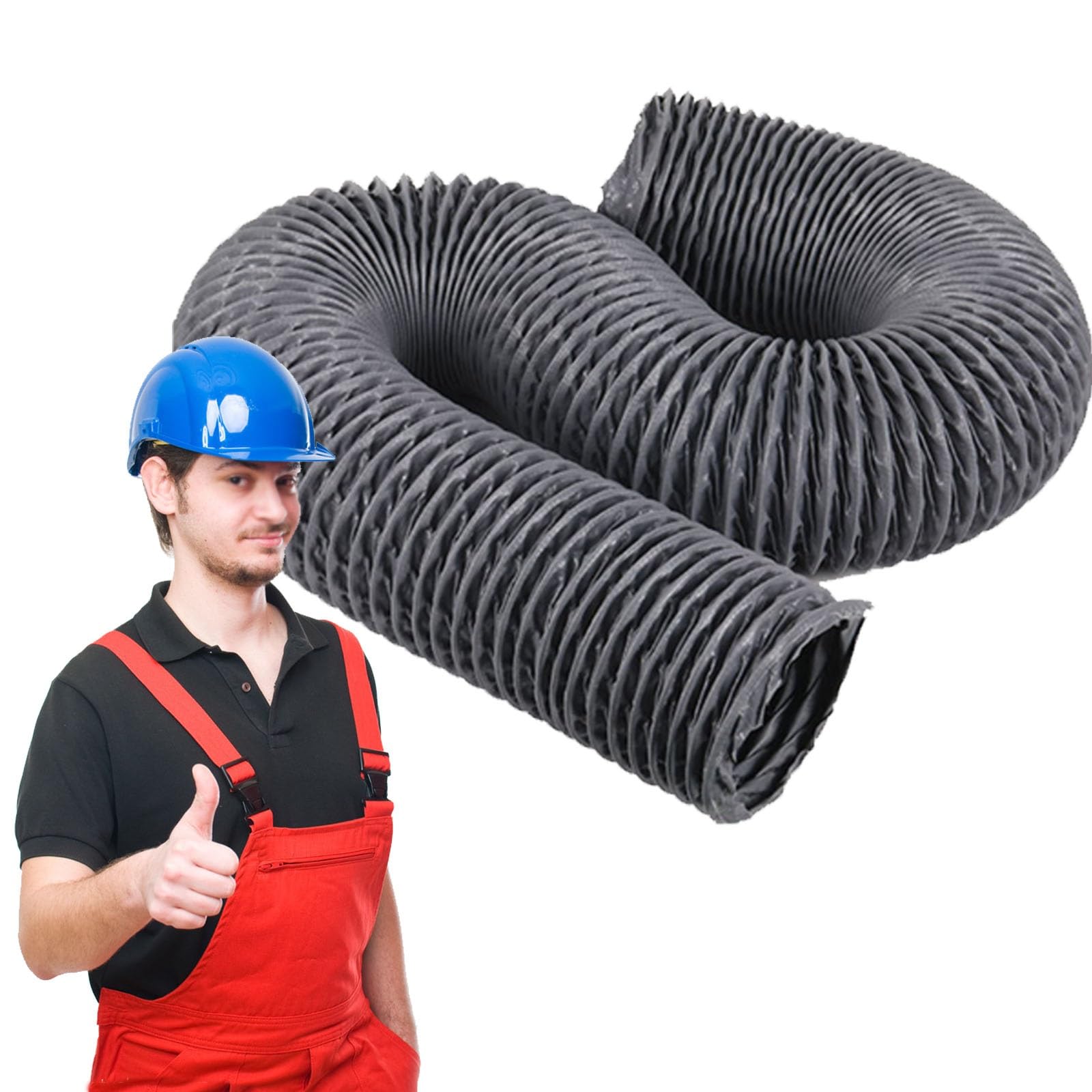 Abluftschlauch Lüftungsschlauch 50 Mm, 60 Mm, 75 Mm, 100 Mm, 115 Mm, 150 M, 200 Mm Durchmesser, Kanalführung, Auspuffrohr-Set Flex Für Auto-Klimaanlage, Innenluftkanal-Induktions-Ansaugrohrschlauch(Di