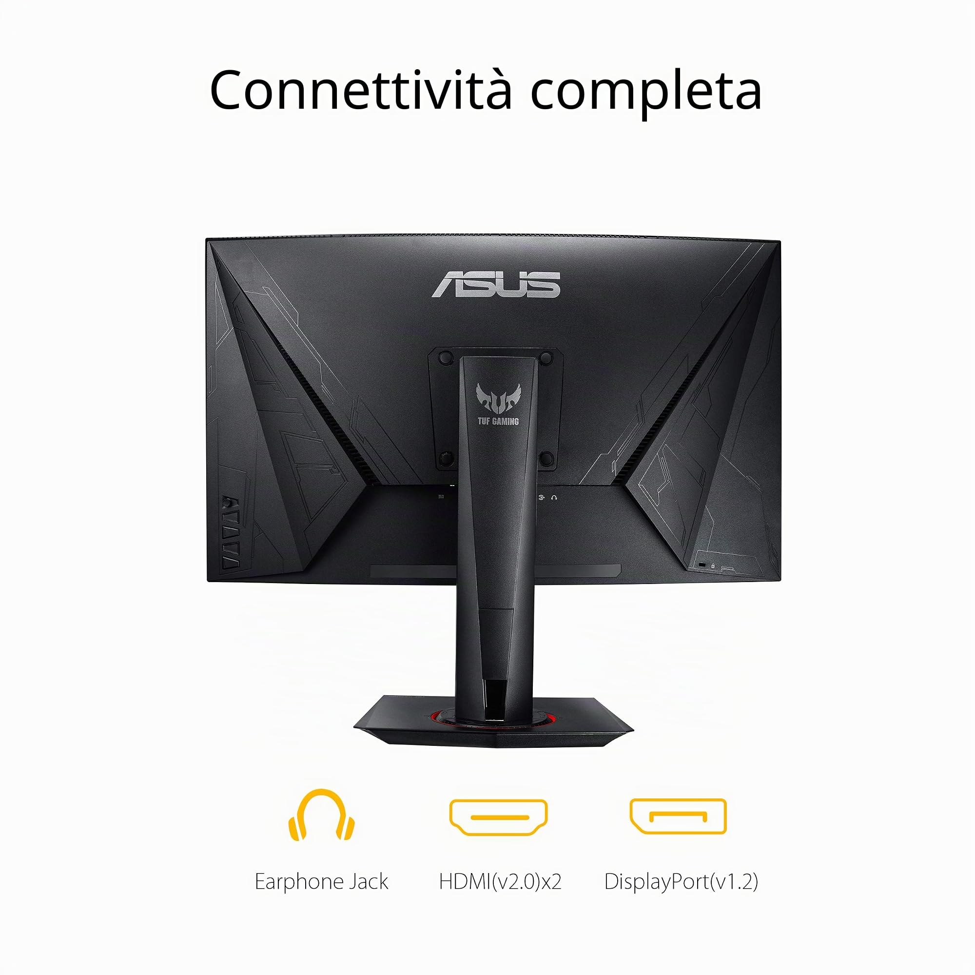 ASUS TUF Gaming VG27WQ Curved Gaming Monitor – 27 inch WQHD (2560x1440), 165Hz, Extreme Low Motion Blur™, Adaptive-sync, FreeSync™,1ms (MPRT), DisplayHDR™ 400