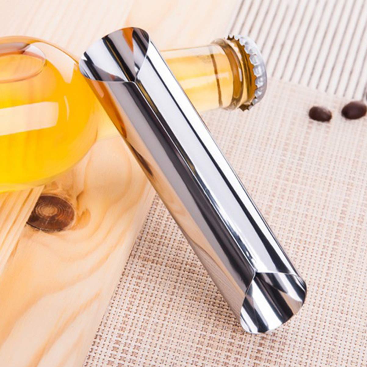 DOITOOL 6 Pack Round Molds for Baking Stainless Steel Spiral Horn Tube Cream Horn Molds Fluted Tube Cake