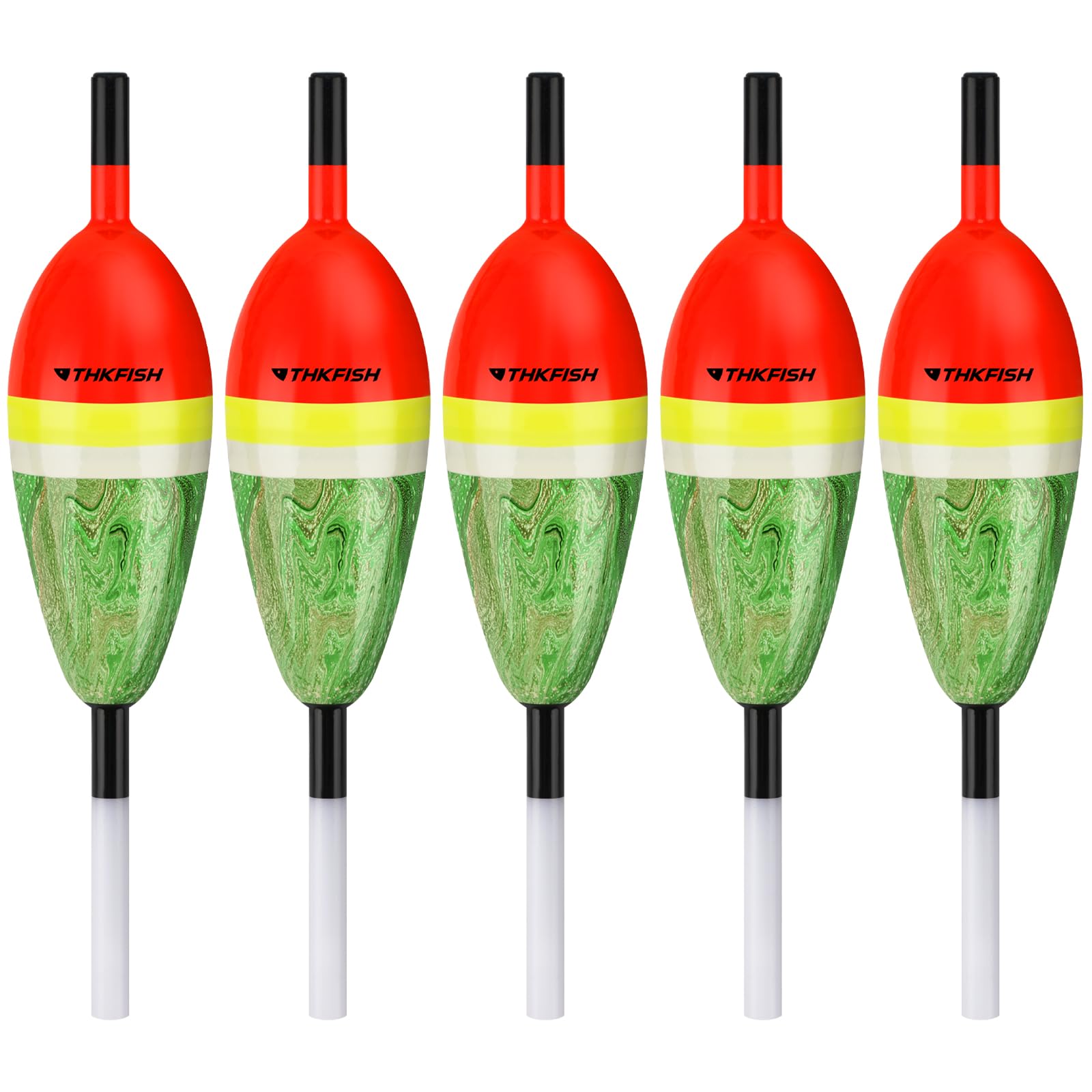 THKFISH Fishing Floats Balsa Wood Slip Bobbers, Fishing Bobbers Stick Slip Bobber for Fishing Crappie Bluegill Trout Bass Panfish Catfish Walleye 5PCS