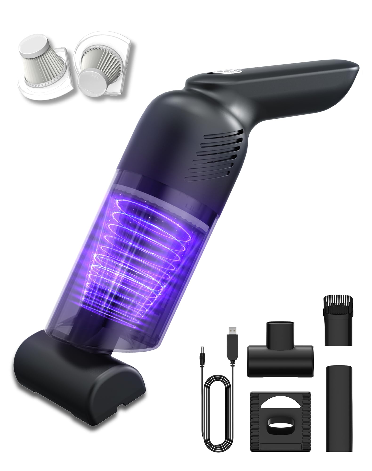 Aspirateur Main Sans Fil 4-en-1 12000Pa - Pour Voiture, Bureau, Cuisine - Batterie 4000mAh, Filtre HEPA