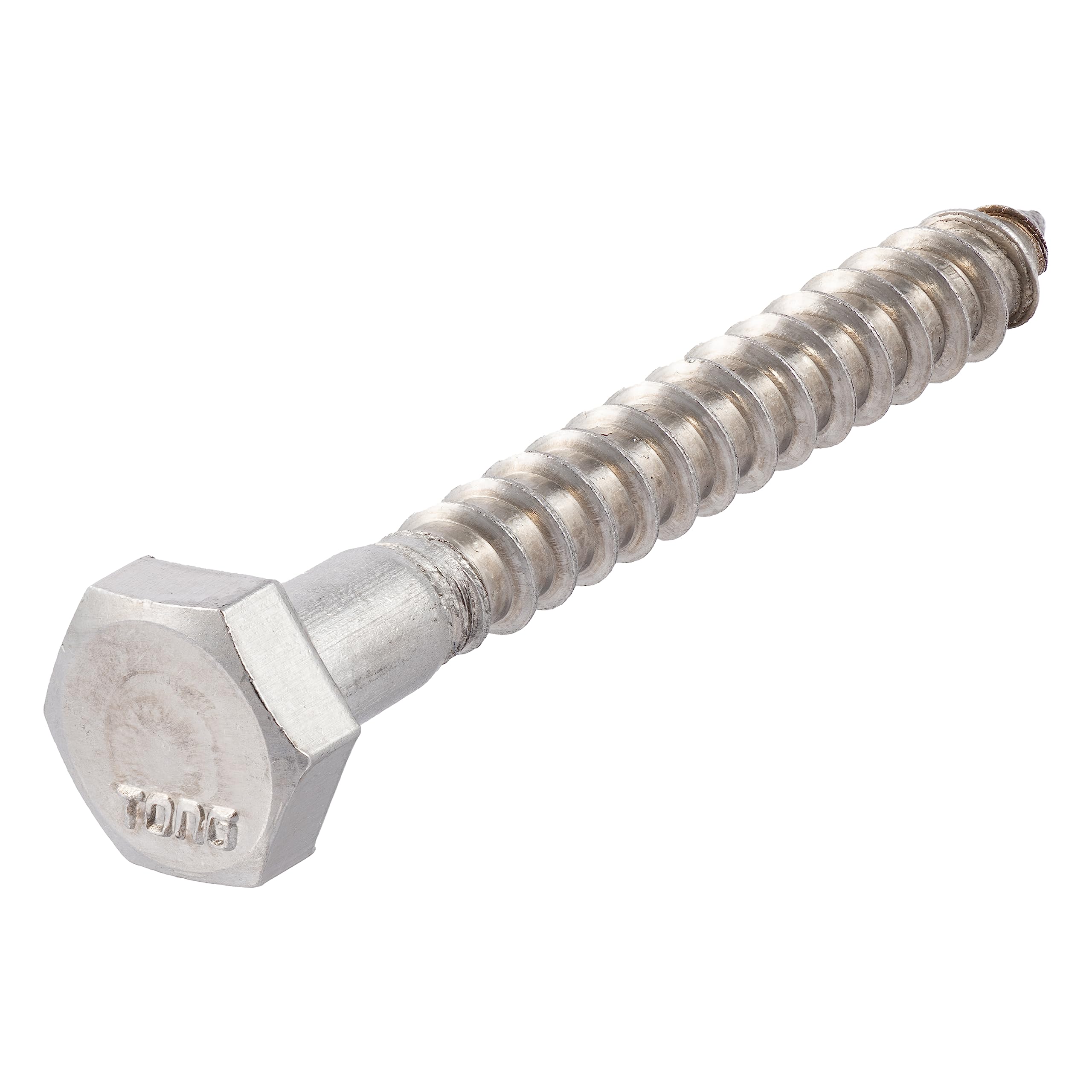 1/4 x 5 Stainless Lag Bolt (25-Pack) 18-8 Stainless Steel, Heavy Duty Hex Wood Lag Screw, ASME B18.2.1 Commercial/Industrial Grade by Makers Bolt
