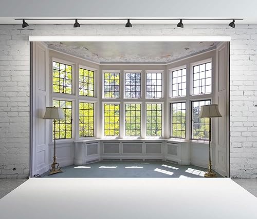 Miniatura 2 de CSFOTO Fondo de poliéster de 6 x 4 pies, gran brillante, para ventana, jardín, zoom para pared, sala de estar, oficina, telón de fondo para