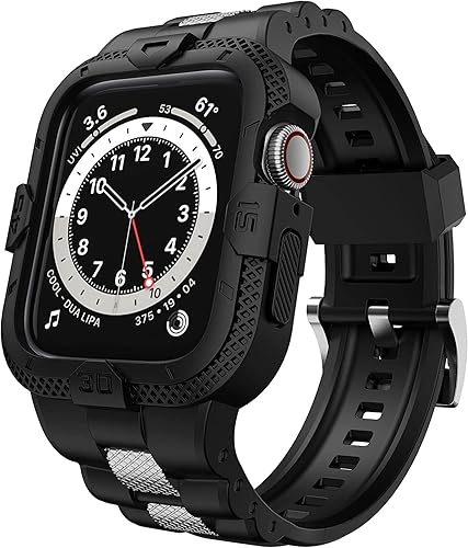 GELISHI Compatible con Apple Watch Band de 1.614in, 1.575in y 1.496in, con funda de parachoques, correa resistente de TPU para reloj SE Series 8, 7,