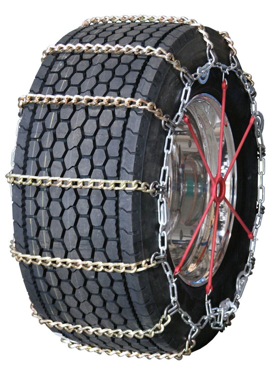 Quality Chain Road Blazer Wide Base Twisted Square Alloy Cam 8mm Commercial Truck Link Tire Chains (3165SLCTWIST)