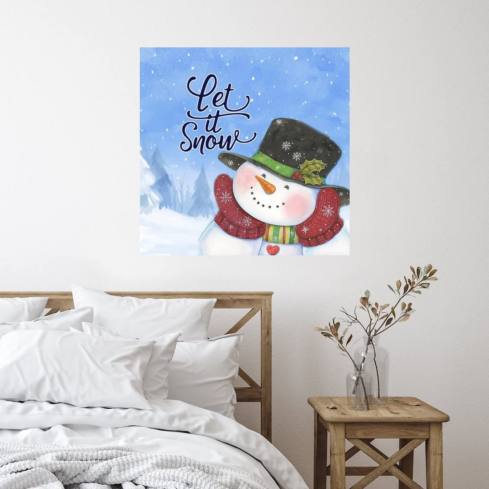 Calcomanía De Pared De Feliz Navidad Y Próspero Año Nuevo, Copos De Nieve, Citas Adhesivas, Decoraciones, 66 Cm × 61 Cm, Letras Adhesivas De Vinilo Para Decir, Decoraciones De Arte De