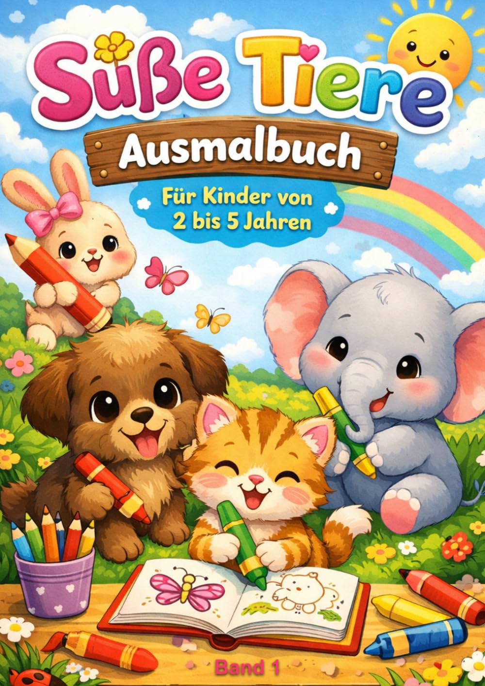 Süße Tiere: Ausmalbuch – Für Kinder von 2 bis 5 Jahren (Süße Tiere – Ausmalbuchreihe)