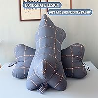 Vista 3 de Almohadas para el Cuello y Cervical Perro en Forma de Hueso para Viajes con Funda Lavable y Desmontable Almohada de Cuello para Coche, Autobús