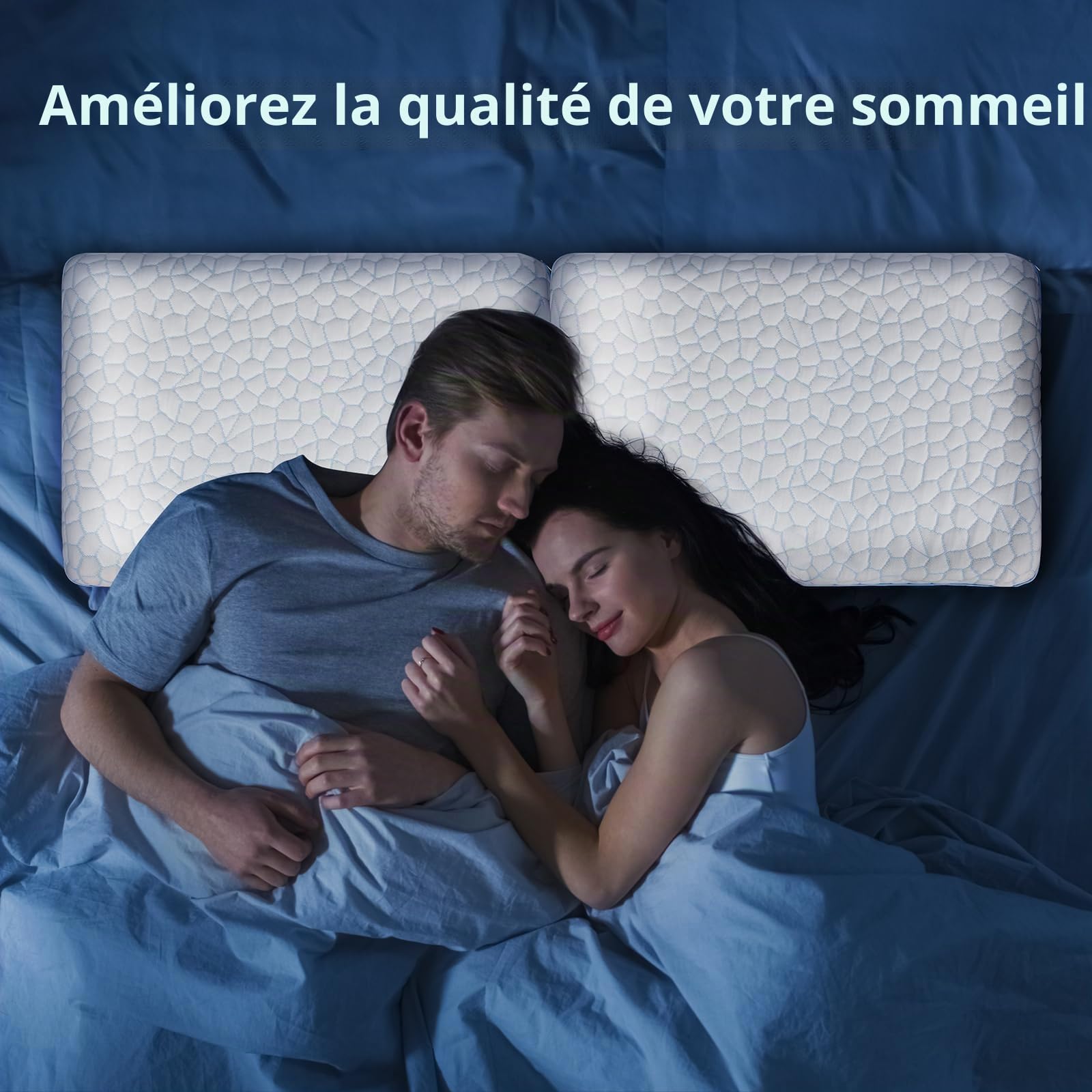 SUPA MODERN Oreiller ultra mince pour dormir sur le ventre 40x60 cm - Oreiller plat pour dormir, oreiller orthopédique plat et rafraîchissant de 5,7 cm de hauteur - Oreiller en mousse à mémoire de