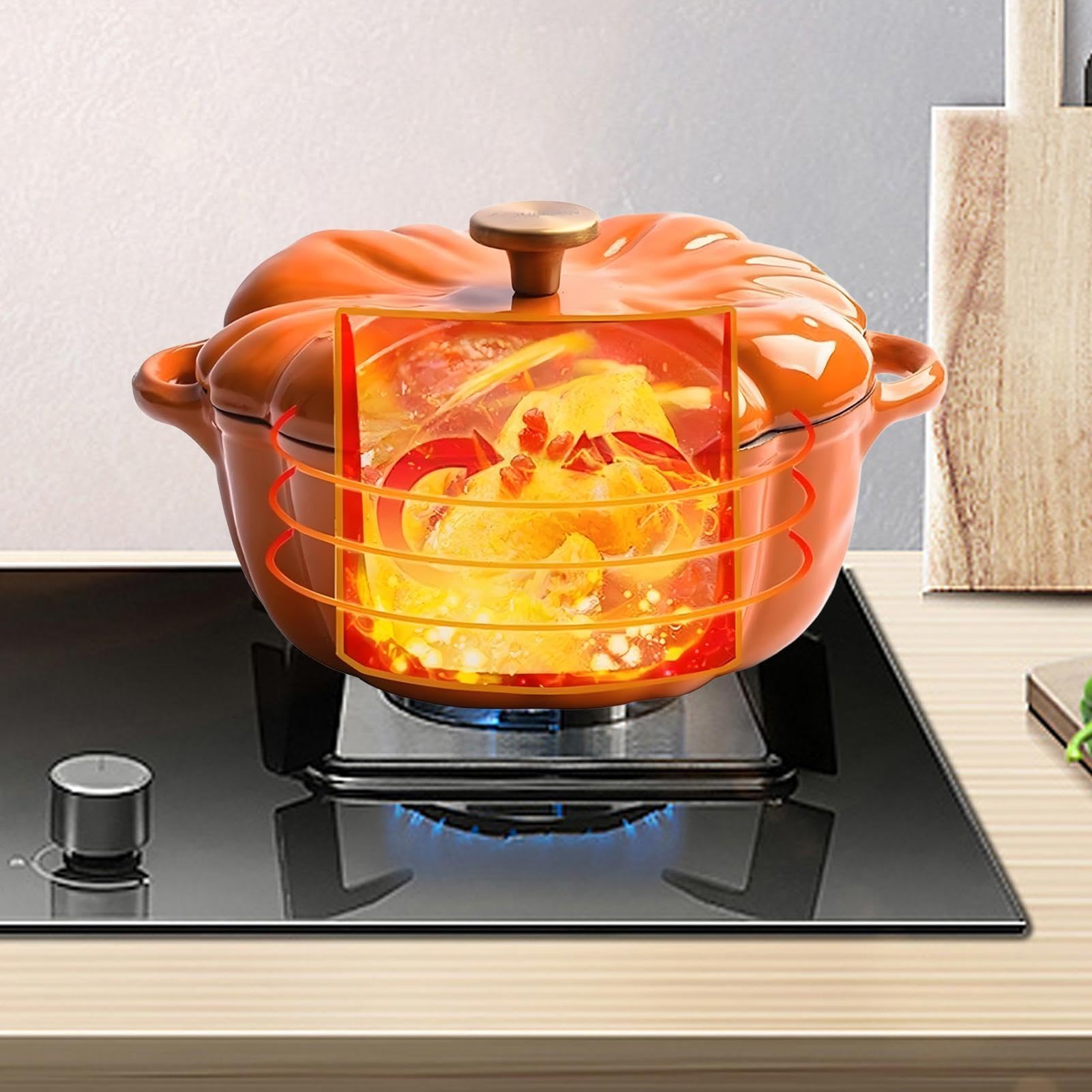 Pentola per brodo Casseruola Antiaderente da Cucina, Accessorio Culinario | Pentola Olandese a Forma di Per Brasare, Cottura Al Forno, Riso, Sugo, Sala Da Pranzo, Cucina e Ambiente Casalingo