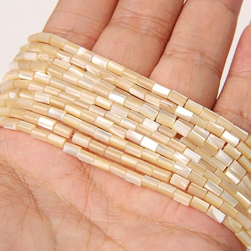 Miniatura 8 de Cuentas espaciadoras de tubo de cuentas de agua dulce naturales teñidas de madreperla sueltas para fabricación de joyas, 15.rondelle 0.118x0.197 in