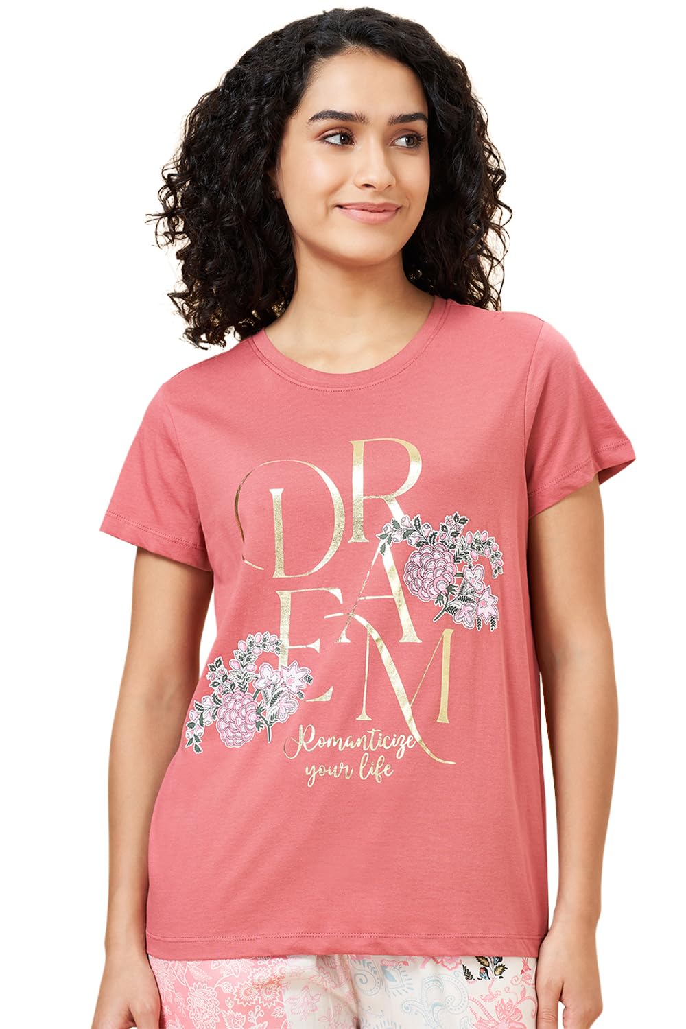 dreamz by pantaloons Women's Letter Print Relaxed Fit Sleepwear Top-picture-34