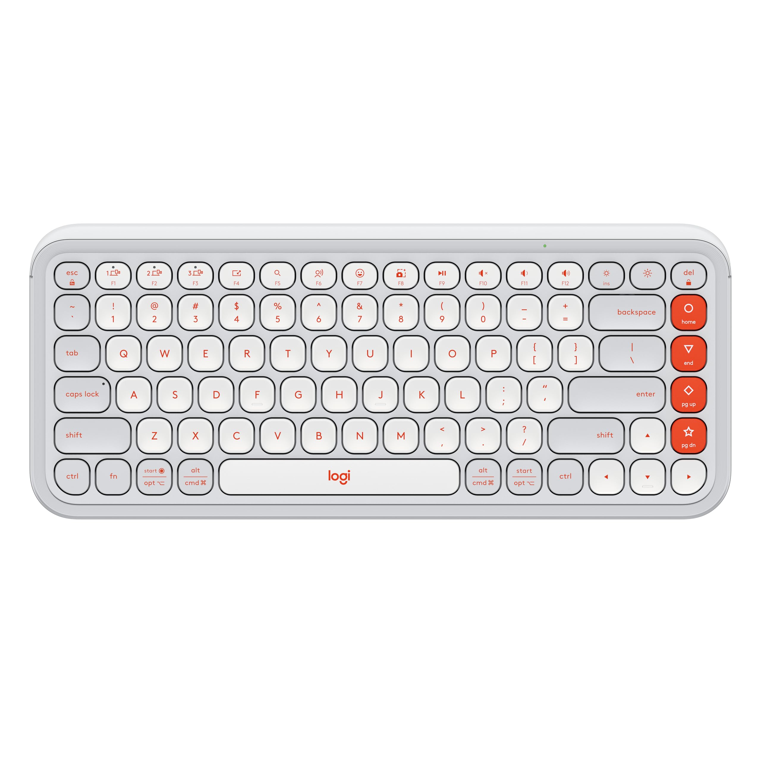 Logitech POP Icon Keys Bluetooth Keyboard in Off White & Orange