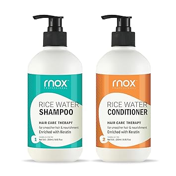 Rice Water Shampoo and Conditioner Combo Enriched with Keratin for Hair Nourishment