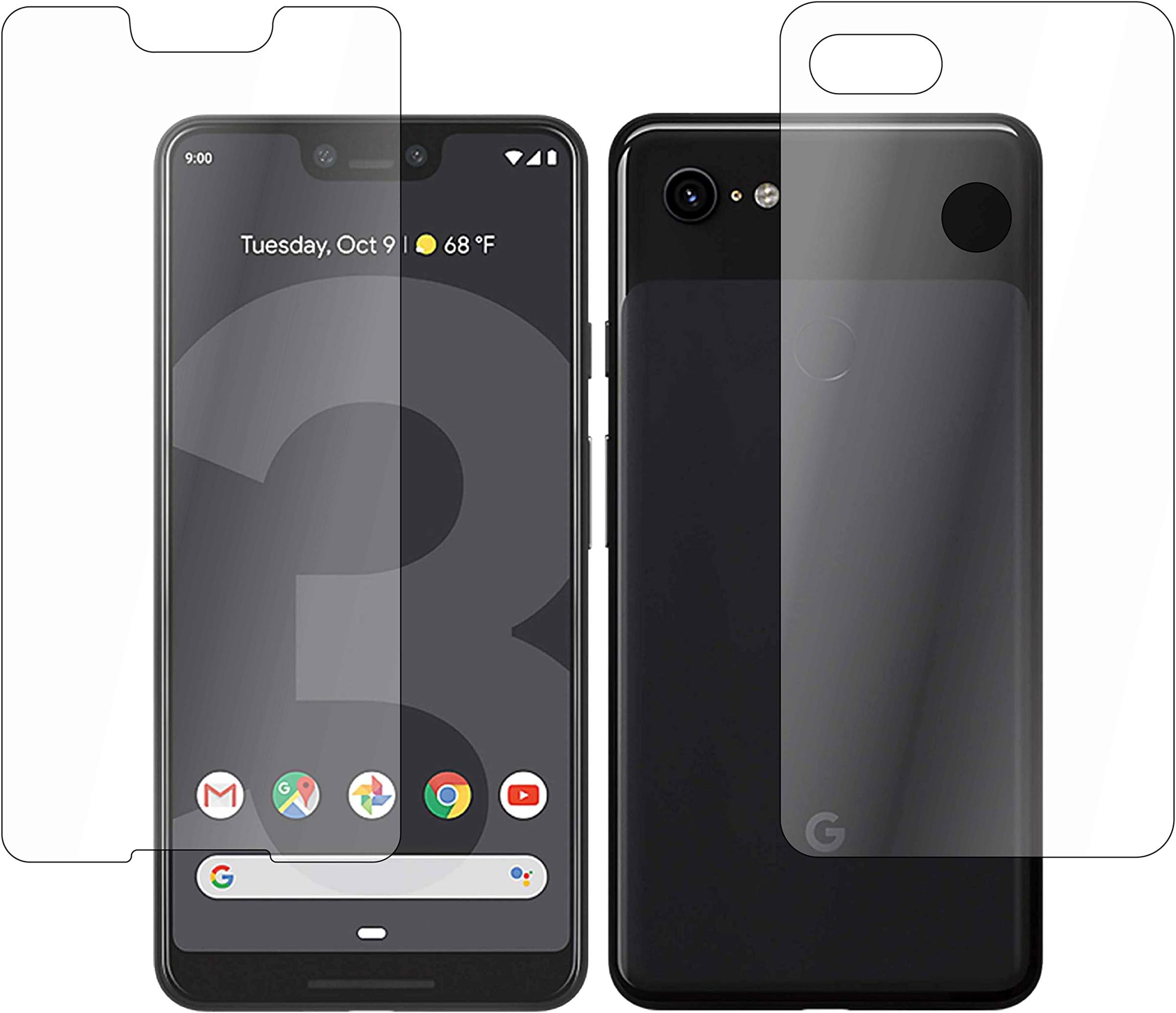 FIRST MART - A BRAND WORTH REMEMBERING Tempered Glass For Google Pixel 3XL | Front and Back Crystal Clear Screen Protector Full Flat Screen Coverage for Google Pixel 3XL with Easy Installation Kit