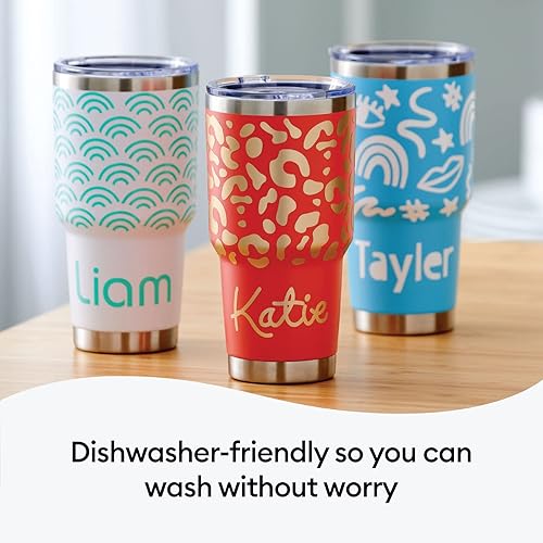 Vista 18 de Cricut - Rollo de vinilo permanente de alta calidad (12 pulgadas x 15 pies), resistente a la intemperie, lavavajillas y a la decoloración, Dorado