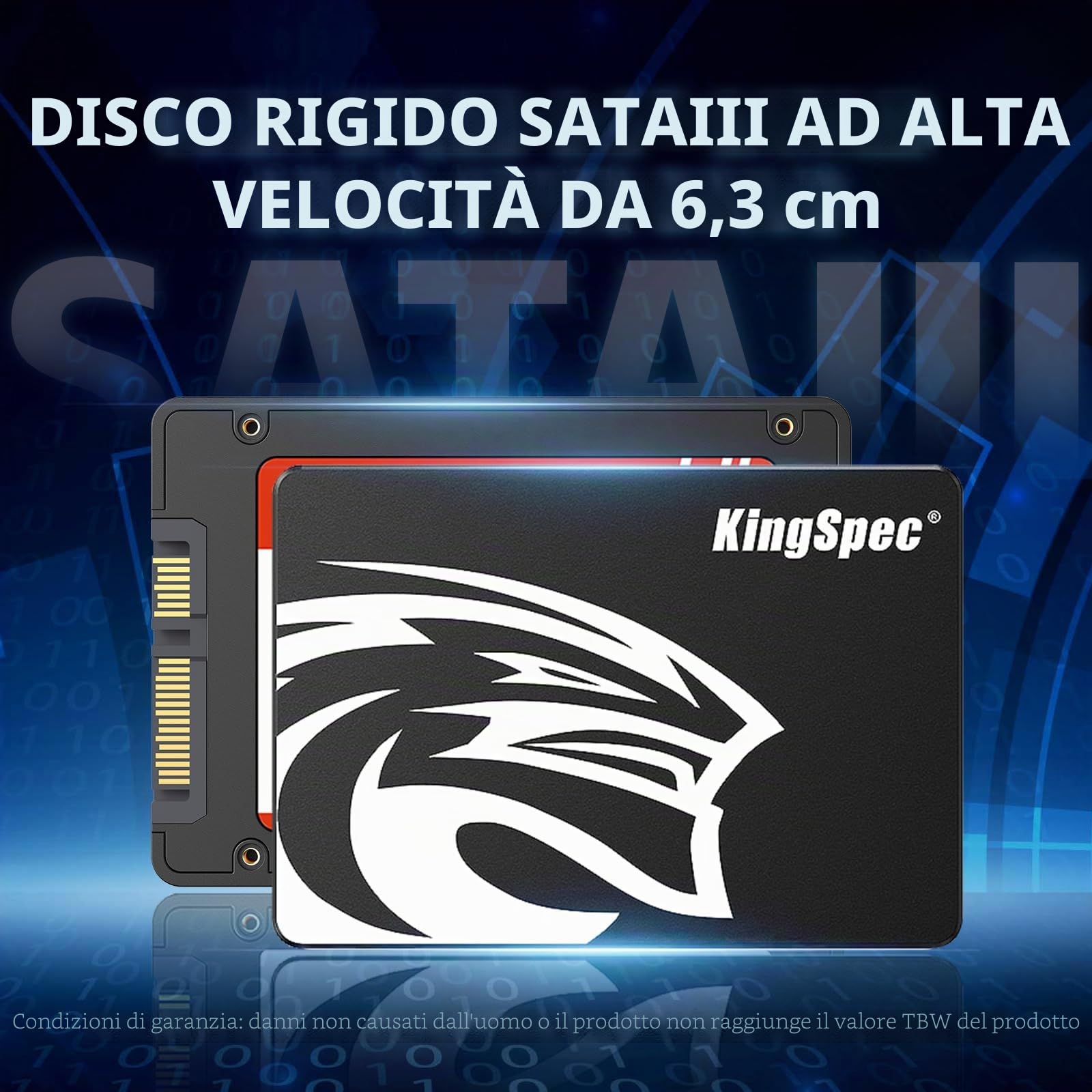 KingSpec 512GB SSD SATA da 2,5 pollici, NGFF SSD - SATA III 6 Gb/s, fino a 560MB/s, disco rigido a stato solido interno per desktop e laptop
