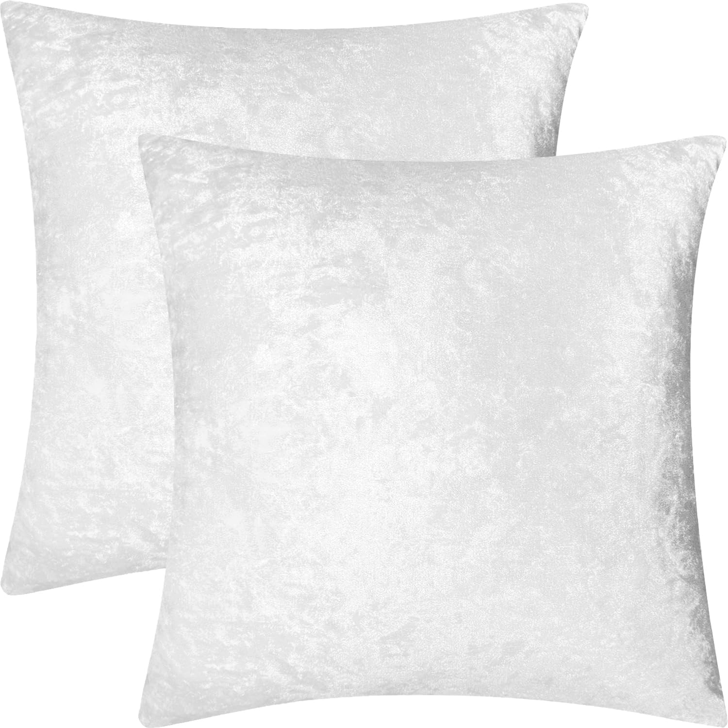 Photo 1 of 2 Pack 16x16 Pillow Cover Velvet Pillow Covers, Square Throw Pillow Covers for Living Room Decorations Throw Pillow Case, Throw Pillow Cover Cushion Cover for Home Sofa Bedroom Car, Silver White