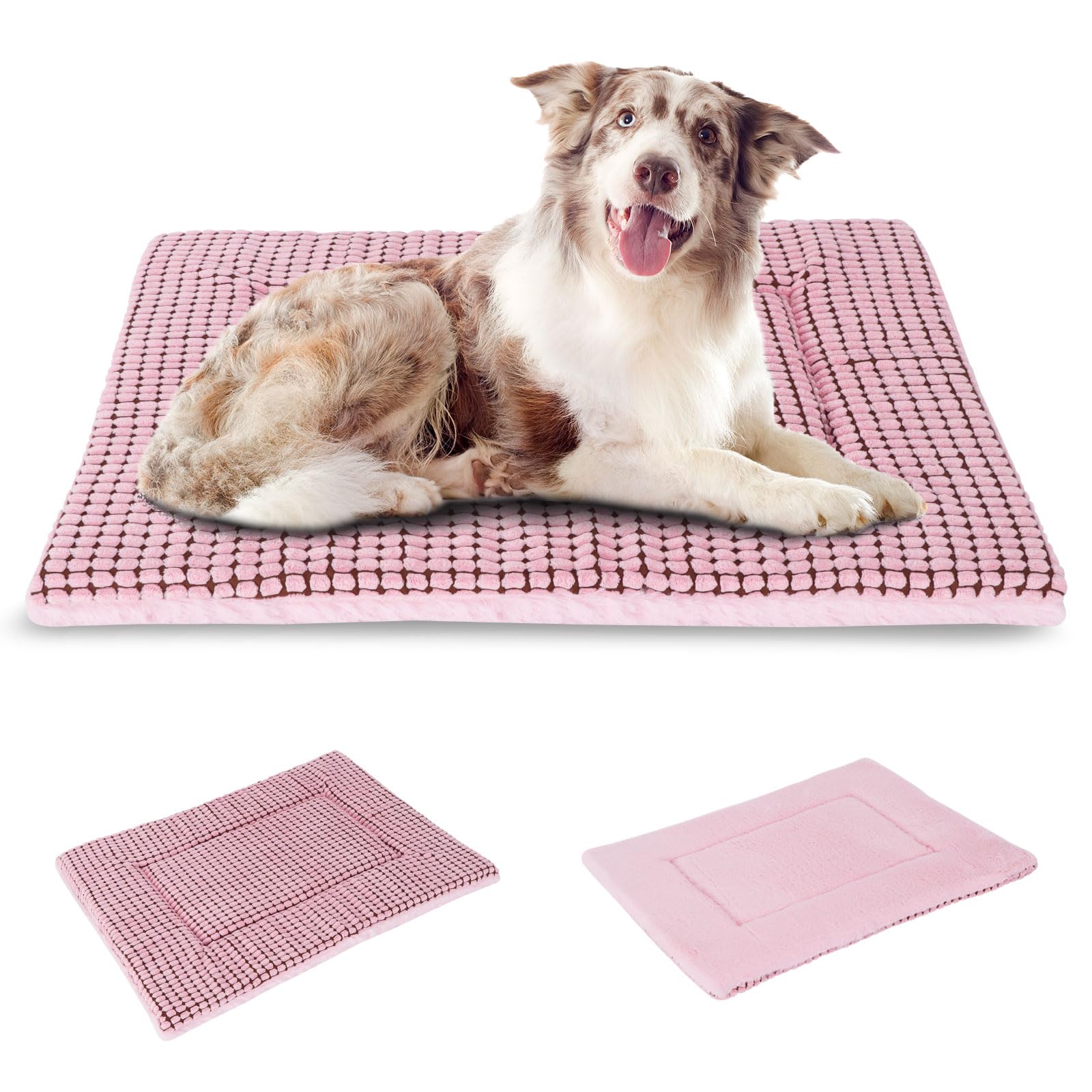 BVAGSS Cuscino per Cane Reversibile, Ultra Morbido Materassino Lavabile, Ortopedico Letto per cani Cuscino Cane Memory Foam Suave y Cálido XH079 (91x58x4cm,Pink)