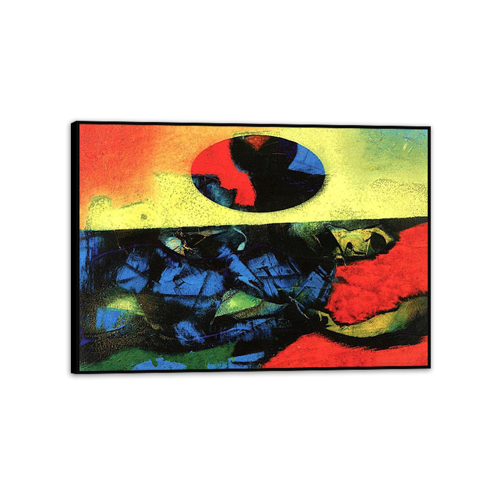 MYCGGDGH Max Ernst Canvas Wall Art Reproductions of Famous Paintings Suddenly II Surrealist Art Prints Max Ernst Abstract Pictures Wall Decor for Living room bathroom 55x40cm(22x16in) Black Framed