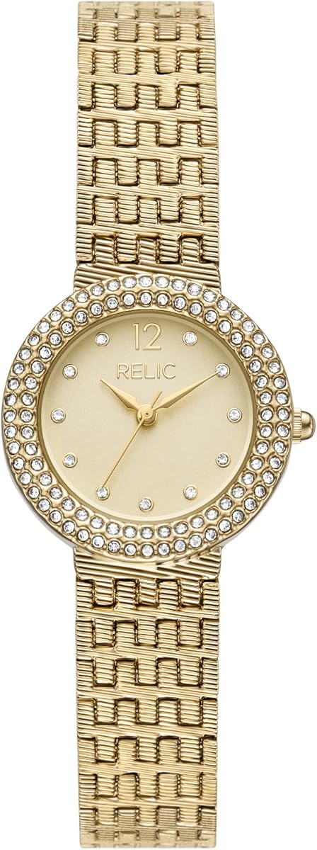 RELIC by Fossil Reloj Chloi de aleación en tono dorado con tres manecillas para mujer (Modelo: ZR37309)