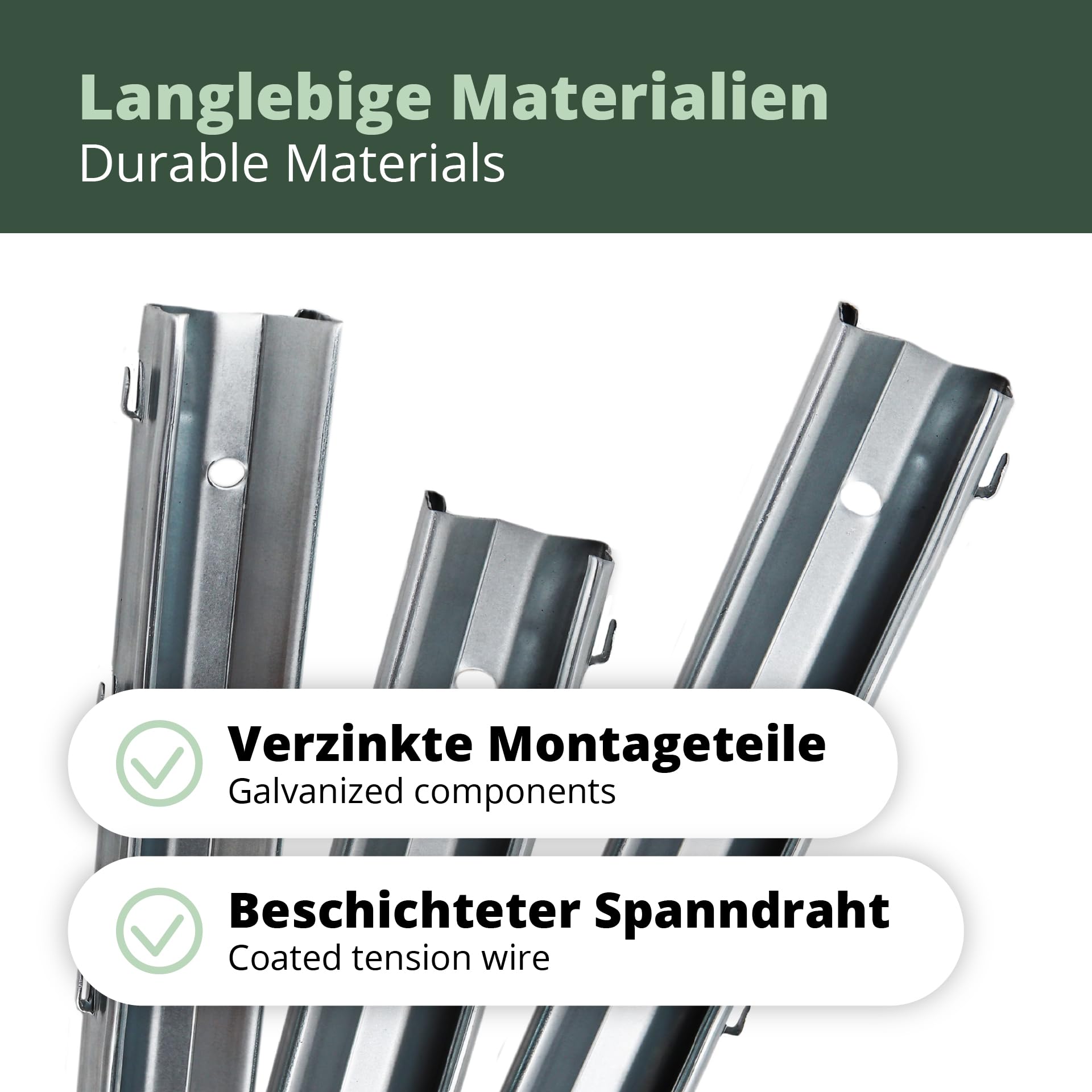 RANKI ™ - Rankhilfe für Kletterpflanzen - Spalier auf Plantagenstandard für Wein, Kiwi, Kiwibeeren, Rosen, Clematis, Spalierobst (1-Feld (2,5 Meter))