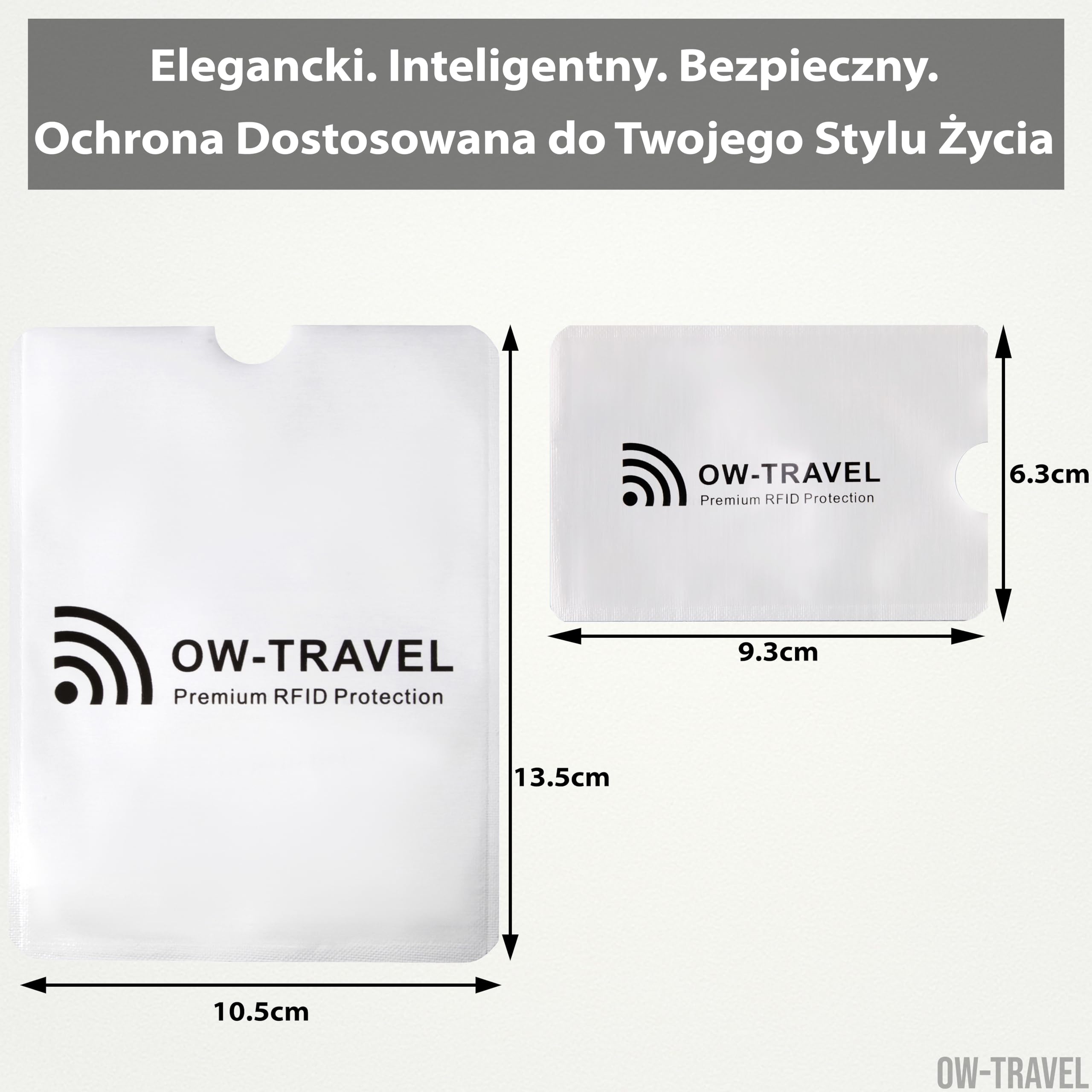 OW-Travel Etui na Karty RFID (10 Sztuk) I Etui na Paszportu (4 Sztuk) Ochrona Kart Zbliżeniowych. Blokada Karty RFID i Ochrona. Kartę Blokada Paszportu Bezpieczeństwa