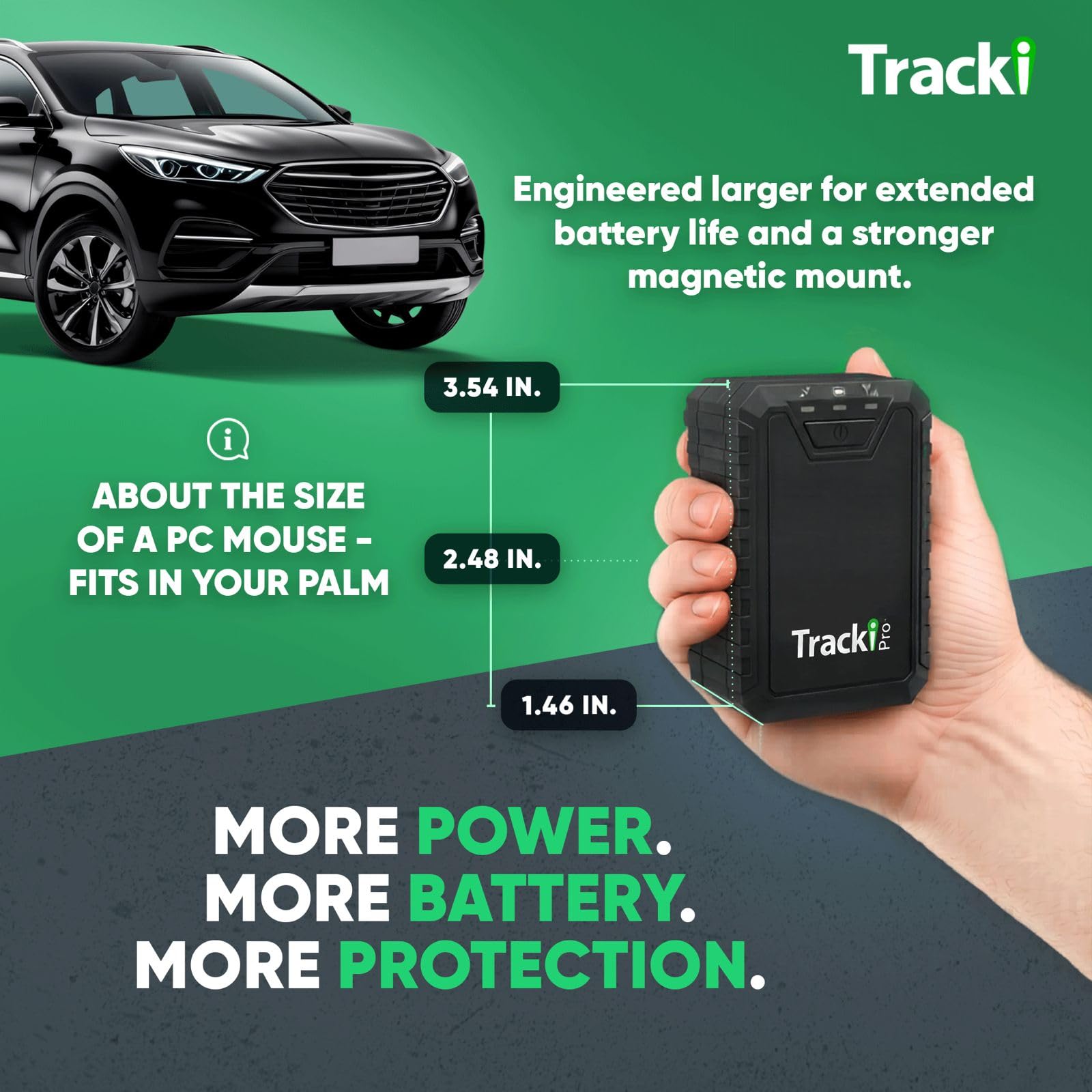 Tracki Tracki Pro GPS Tracker for Vehicles – Magnetic Waterproof 4G LTE Car Tracker, Long-Life Battery Up to 7 Months, Unlimited Distance, Smart Alerts, Hidden Tracking Device (Subscription Required) in use