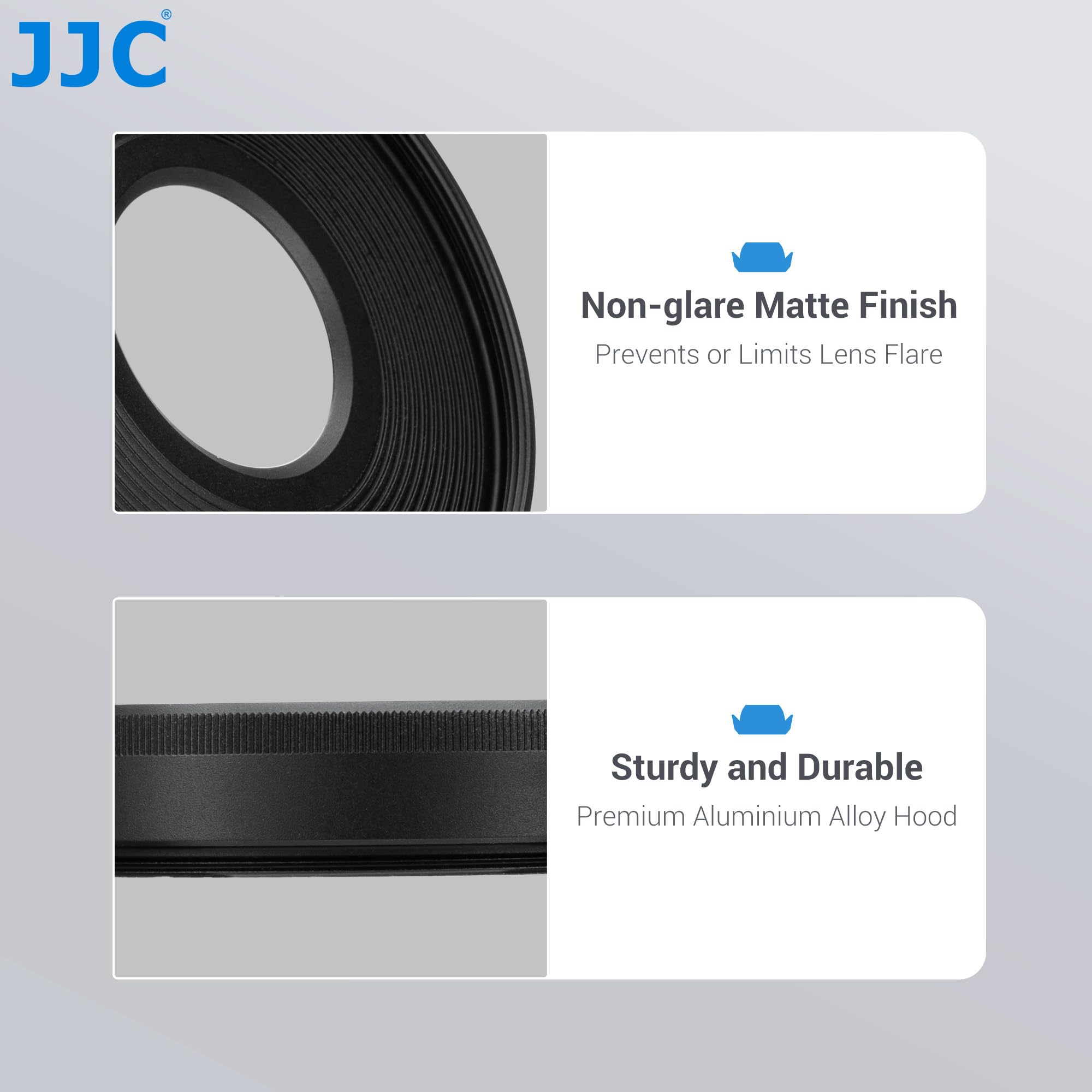 JJC Paraluce rotondo in metallo per obiettivo Canon RF 28 mm f/2.8 STM con cappuccio filettato – sostituisce Canon EW-55 (55 mm)